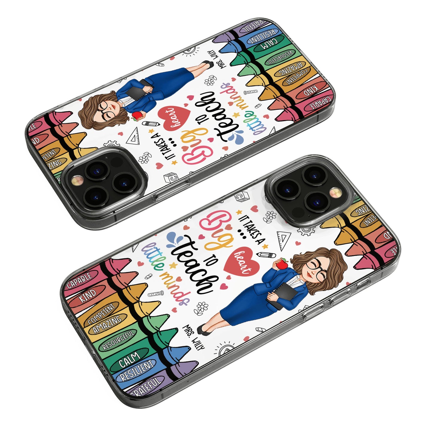 Calm Grateful Teacher - Personalized Clear Phone Case