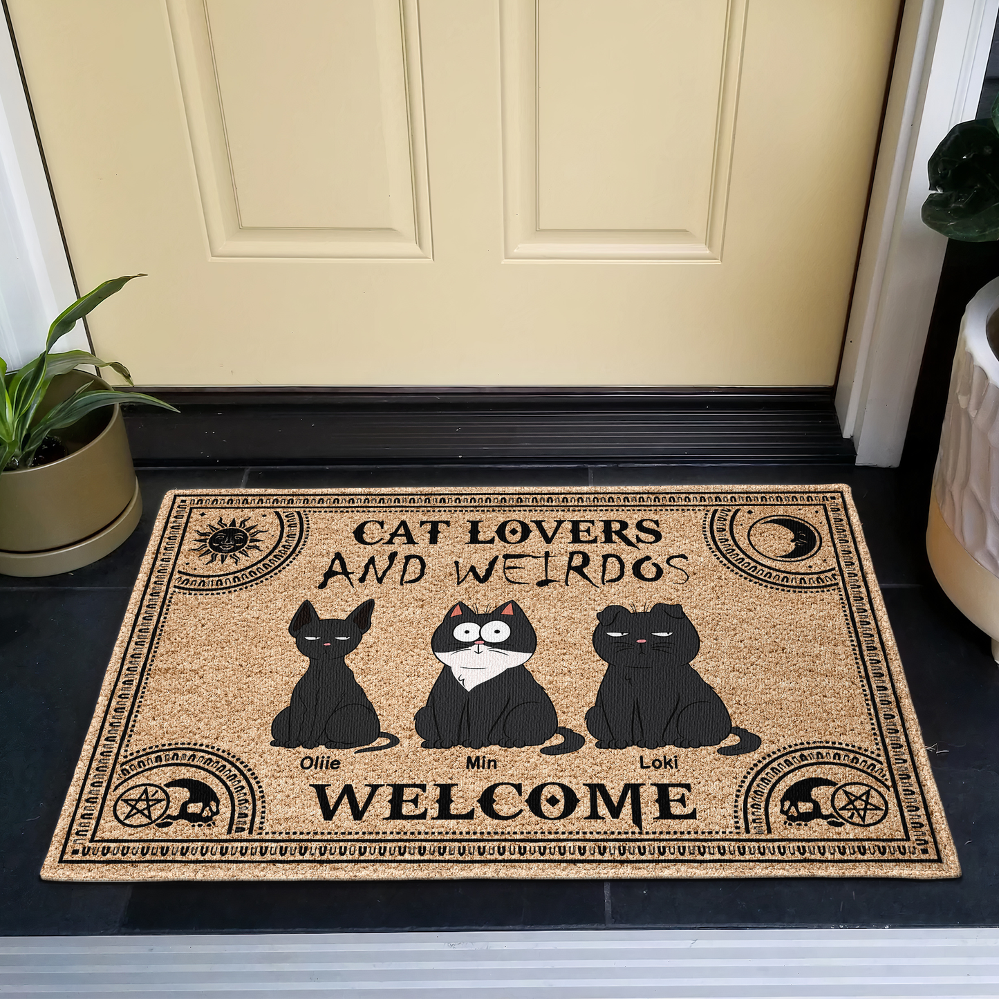 Cat Lovers & Weirdos Welcome - Personalized Doormat