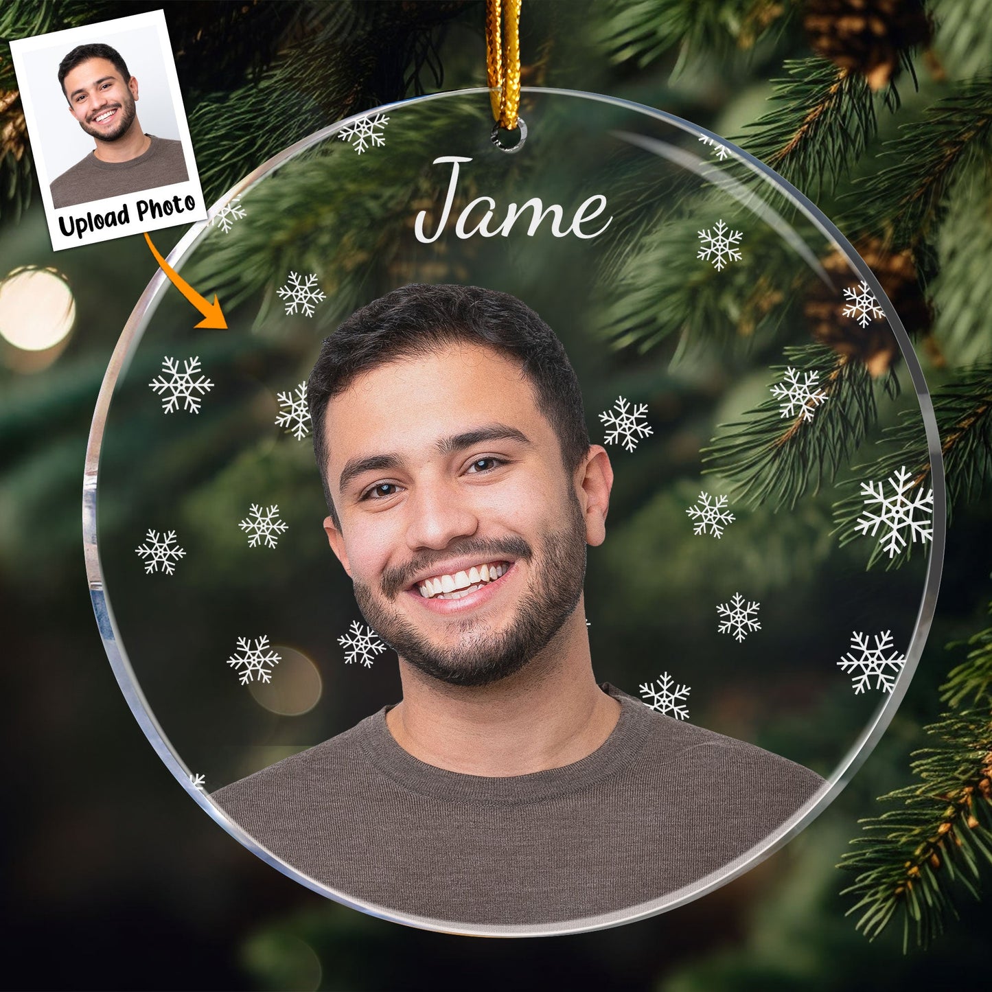 Custom Family Photo Ornament - Personalized Acrylic Photo Ornament