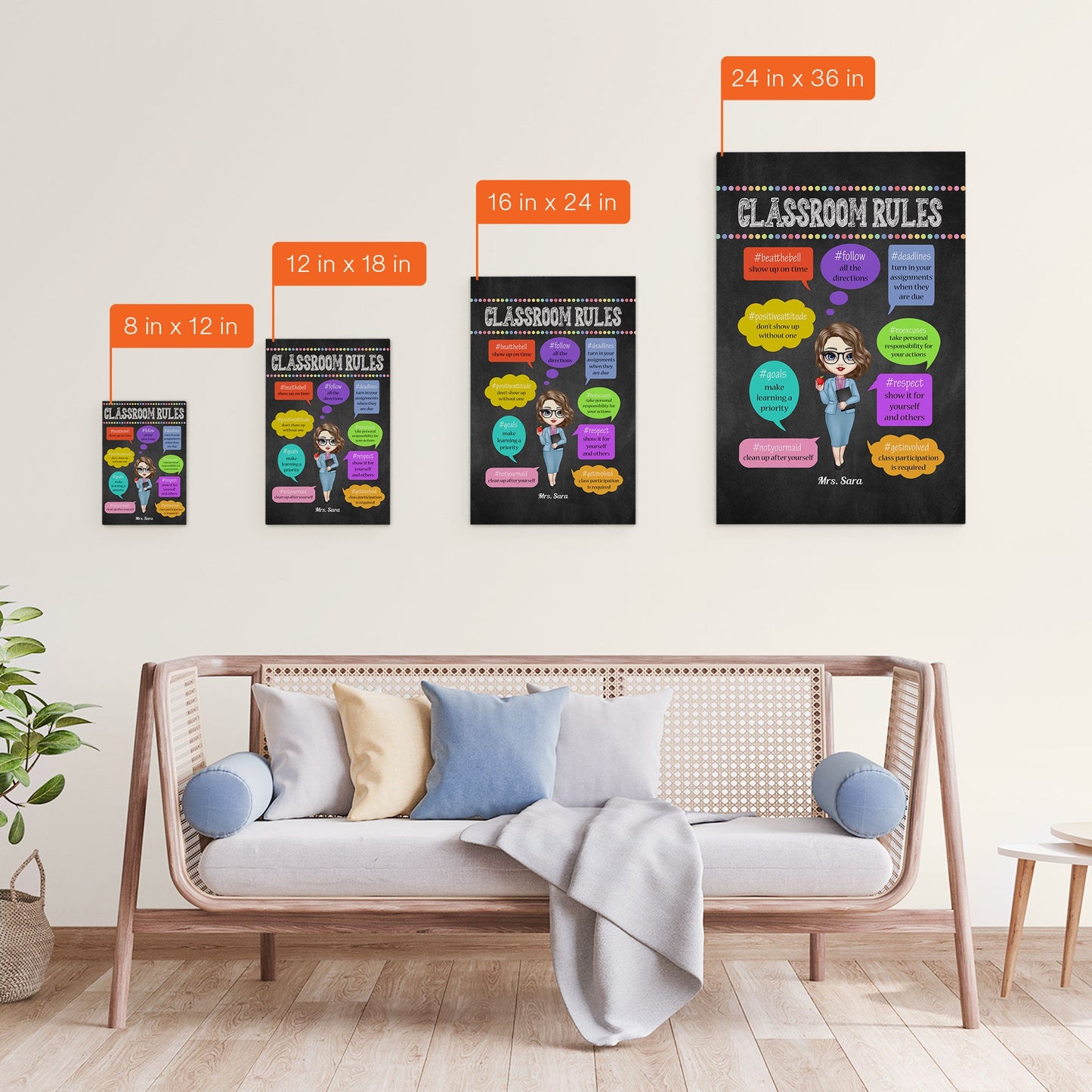 Classroom Rules - Personalized Poster/Wrapped Canvas