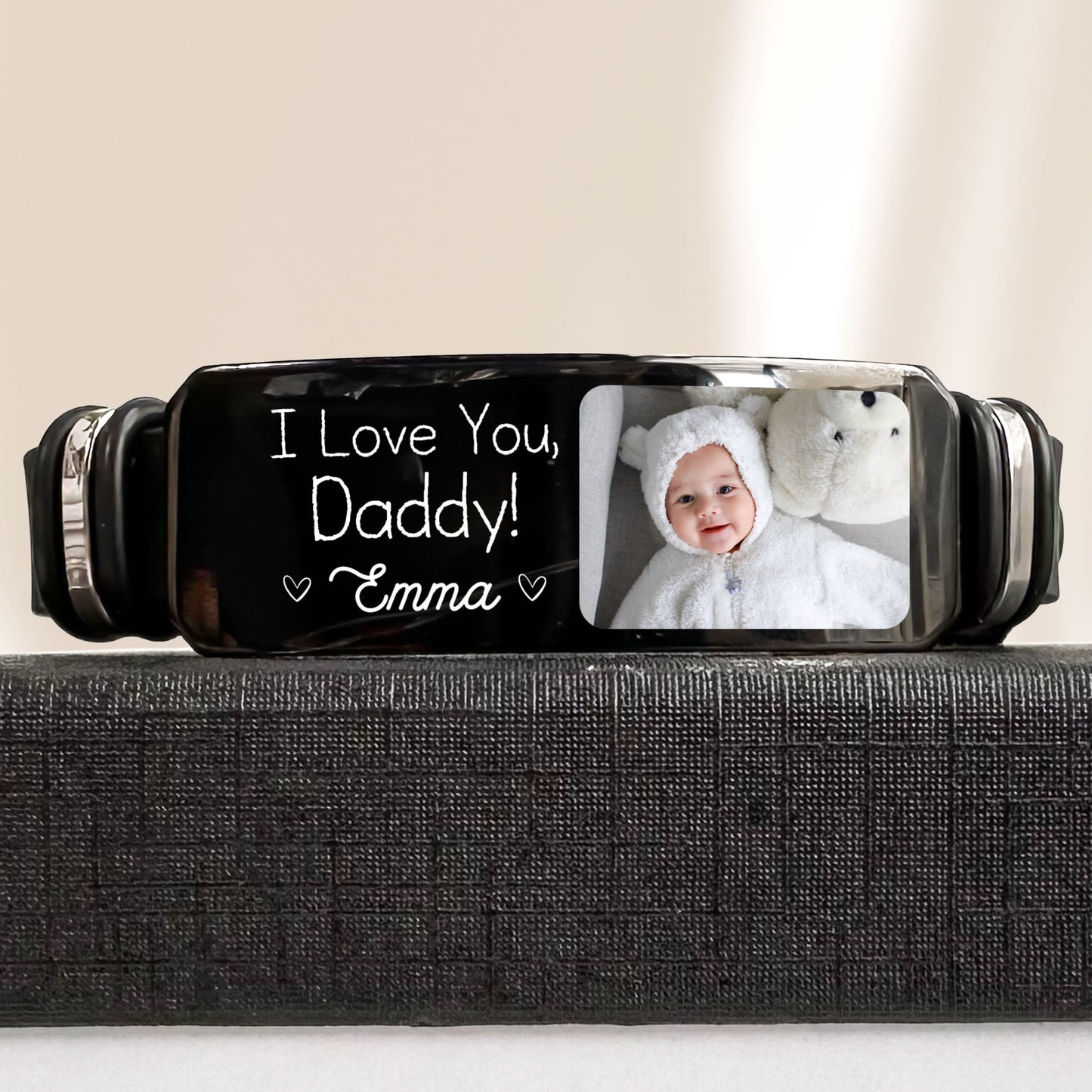 Custom I Love You Daddy Father's Day Gift - Personalized Photo Bracelet
