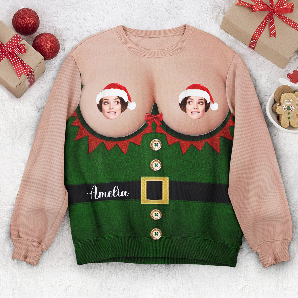 Holiday Sweaters Off The Shoulder Santa Sweater Weird Christmas