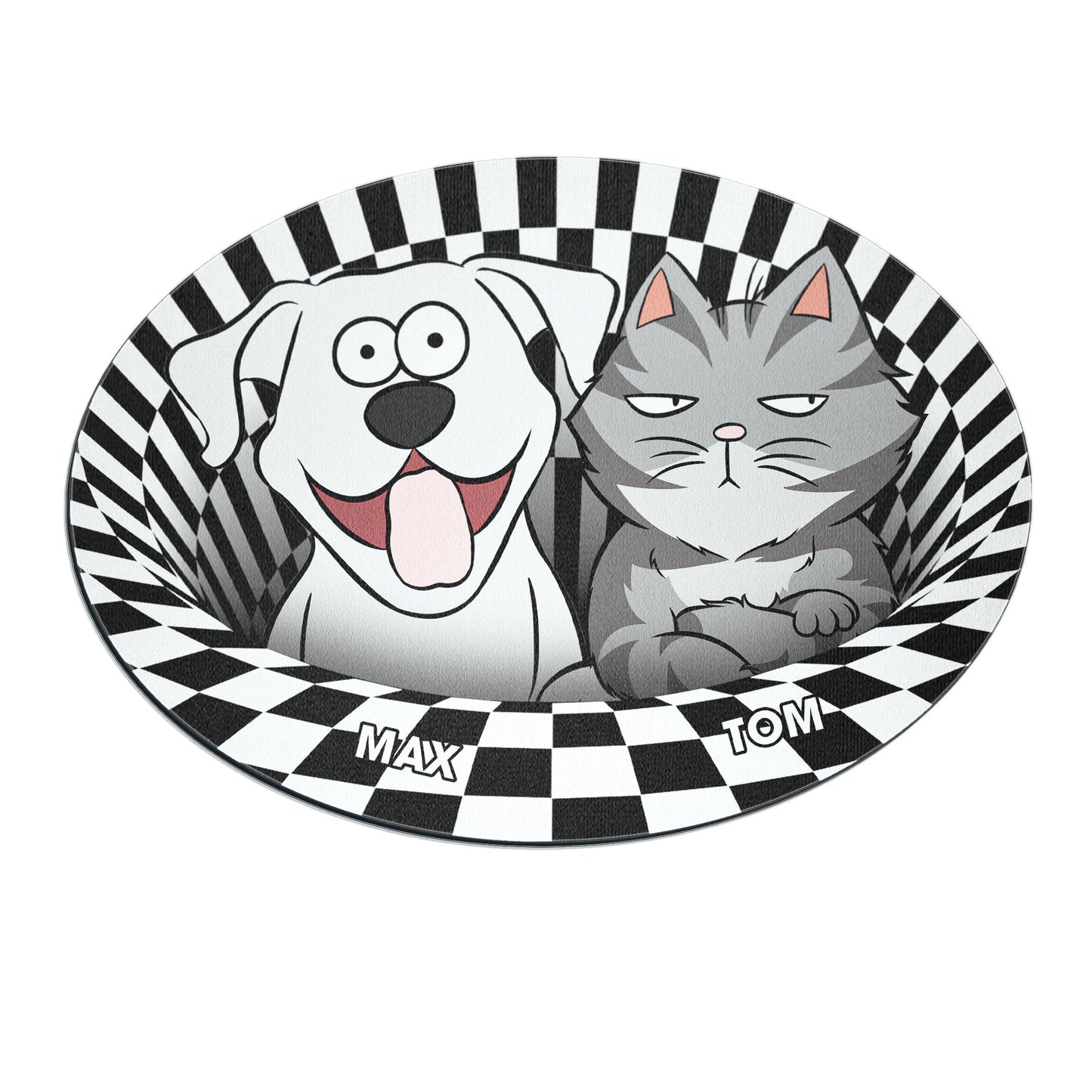 Dog Cat 3D Vision - Personalized Custom Shaped Doormat