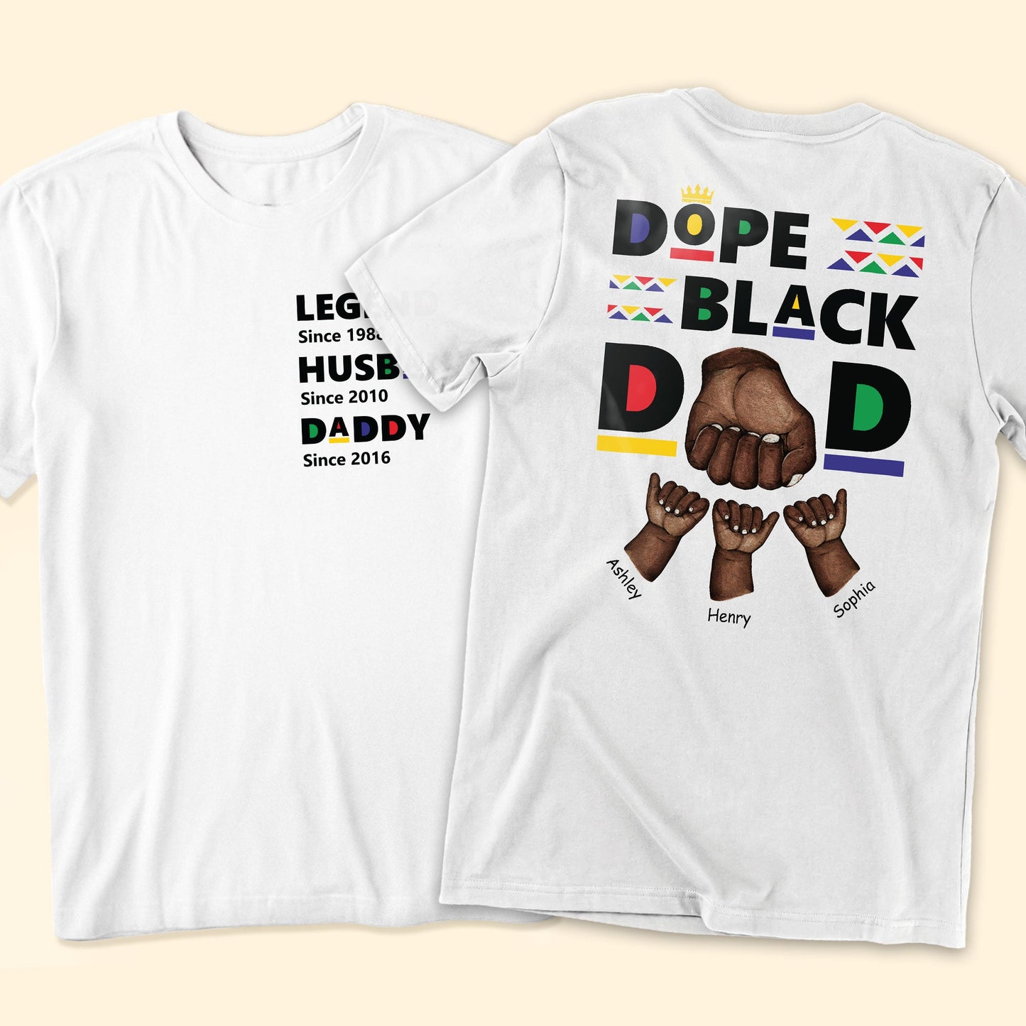 Dope Black Dad - New Version - Personalized Shirt