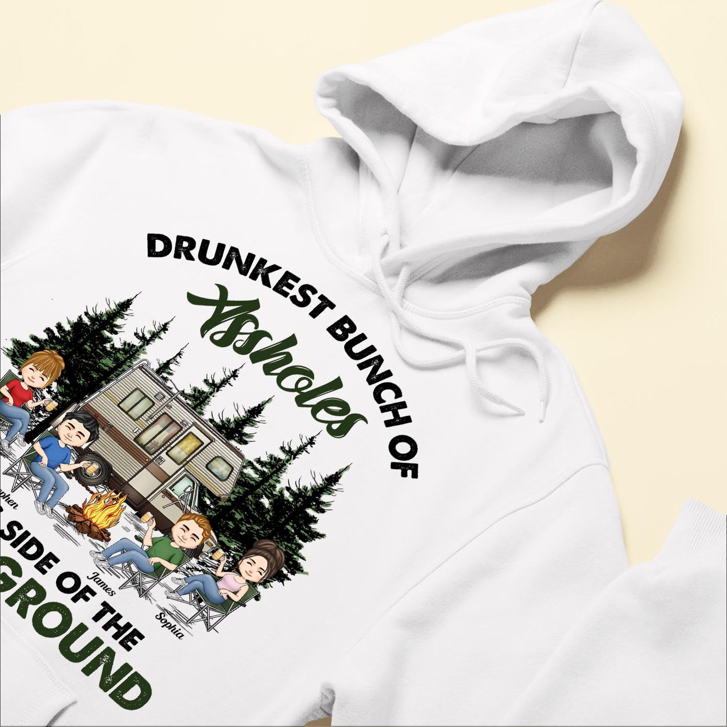 Drunkest Bunch Of Assholes - Personalized Shirt - Birthday, Funny Gift For Camping Friends