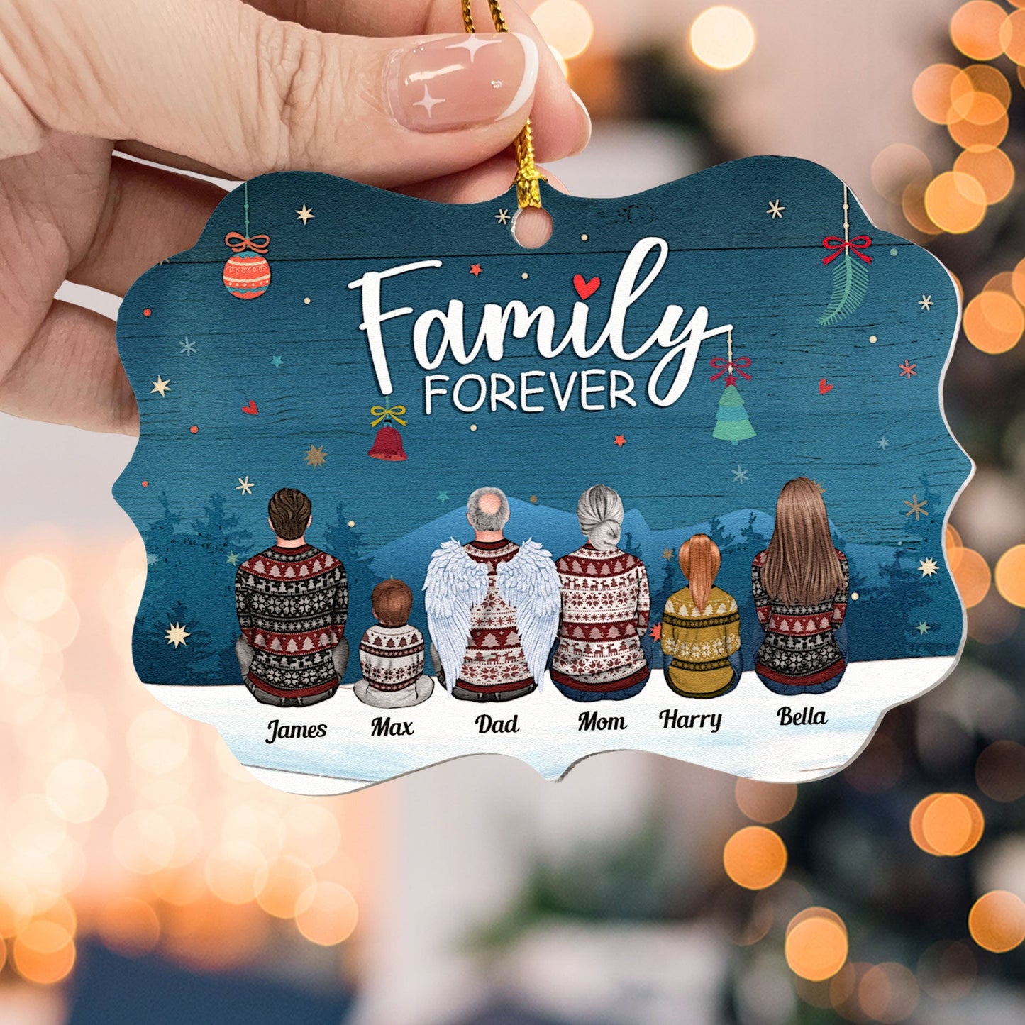 Family Forever - Personalized Aluminum Ornament