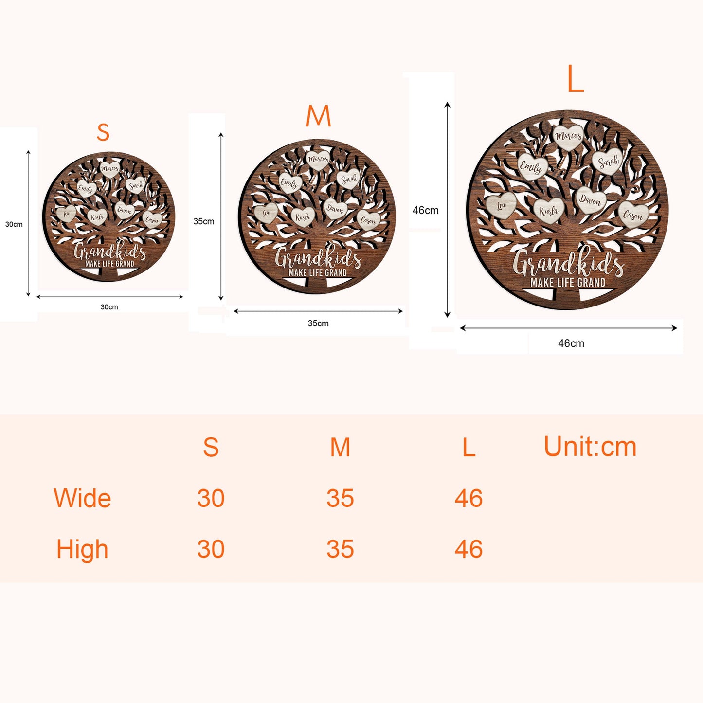 Grandkids Make Life Grand - Personalized Custom Shaped Wood Sign