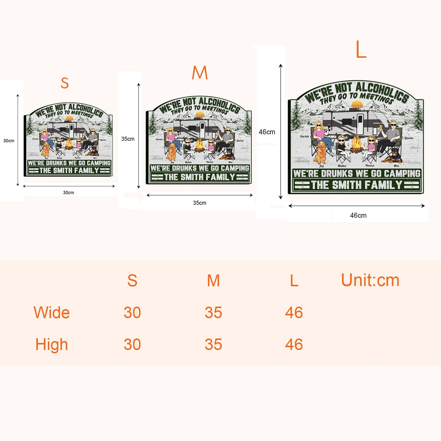 Family & Dogs We're Not Alcoholics They Go To Meetings - Personalized Custom Shaped Wood Sign