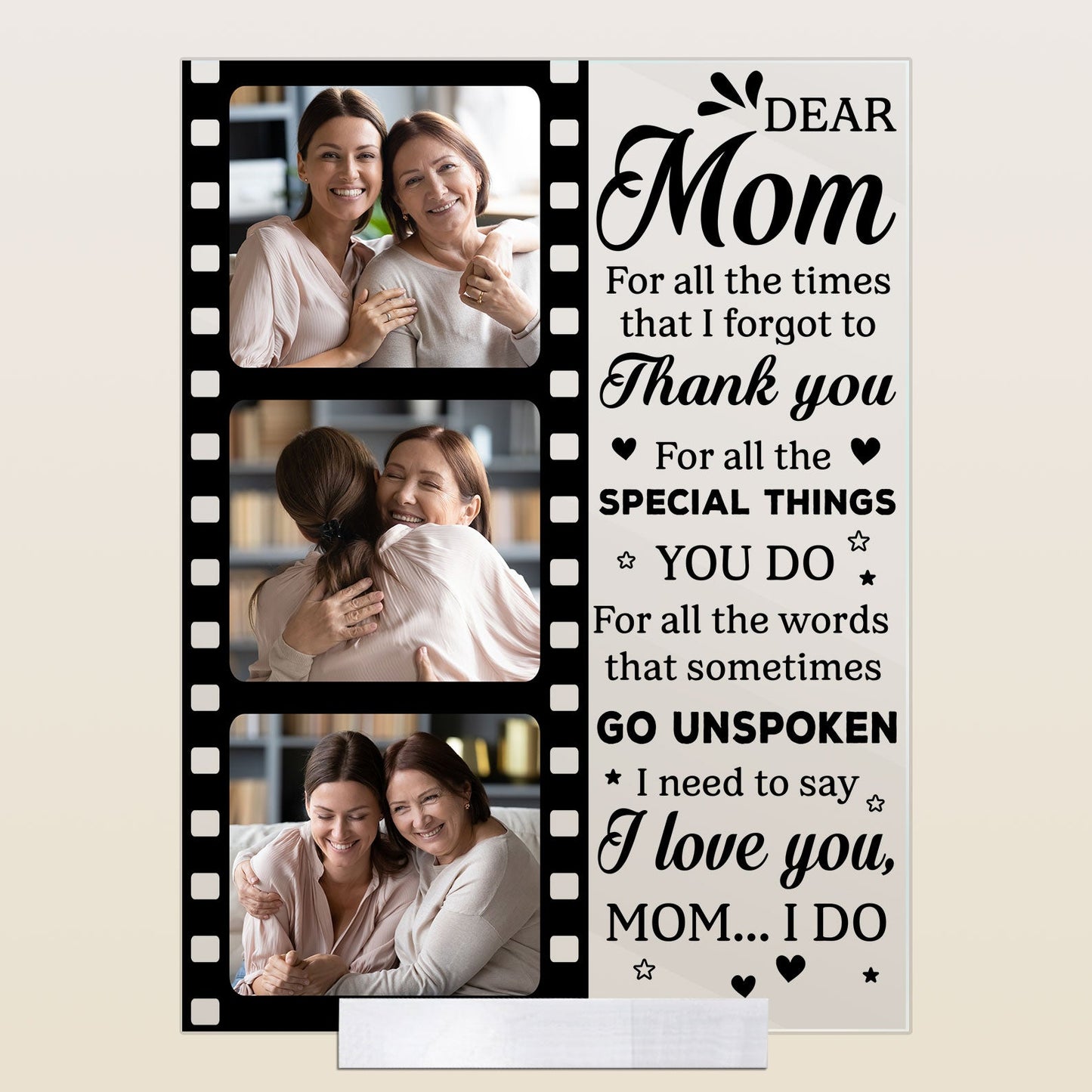 For All The Times That I Forgot To Thank You - Personalized Acrylic Photo Plaque