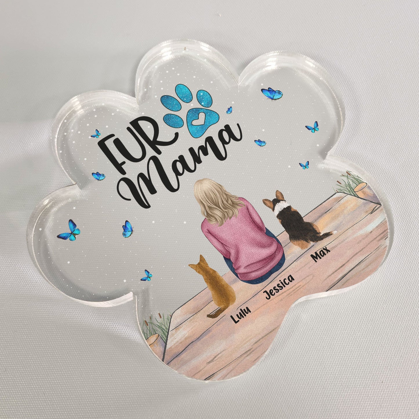 Fur Mama & Papa - Personalized Custom Shaped Acrylic Plaque
