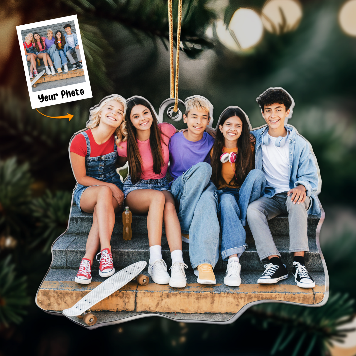 Gift For Friend - Personalized Friends Photo Ornament - Christmas Gift For Friend