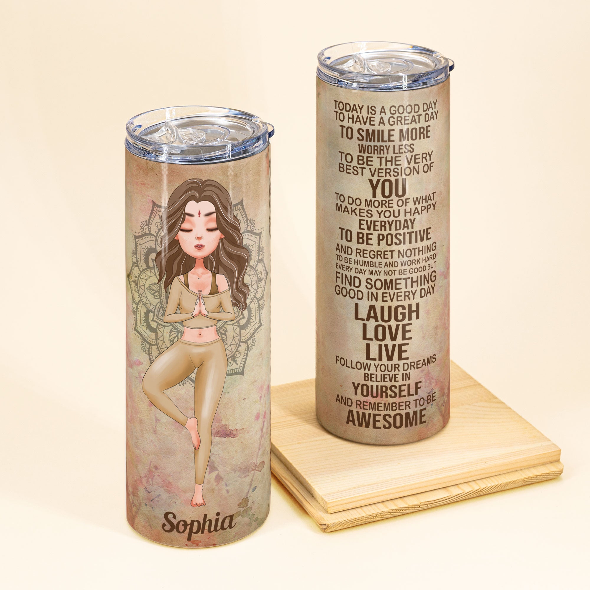 Personalize Wooden Tumbler