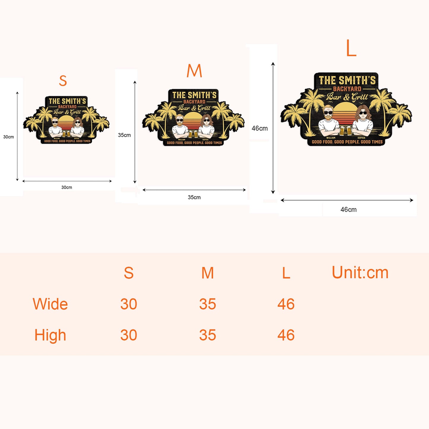 Good Food, Good People, Good Times - Personalized Custom Shaped Wood Sign