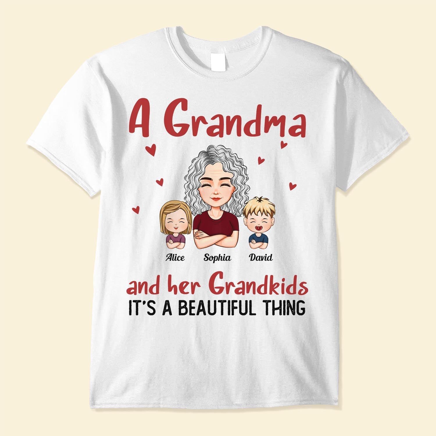 Personalized Shirt - Gift For Grandma - Christmas Pattern Grandma And  Grandkids - Christmas Gifts, Christmas Gift For Grandma (