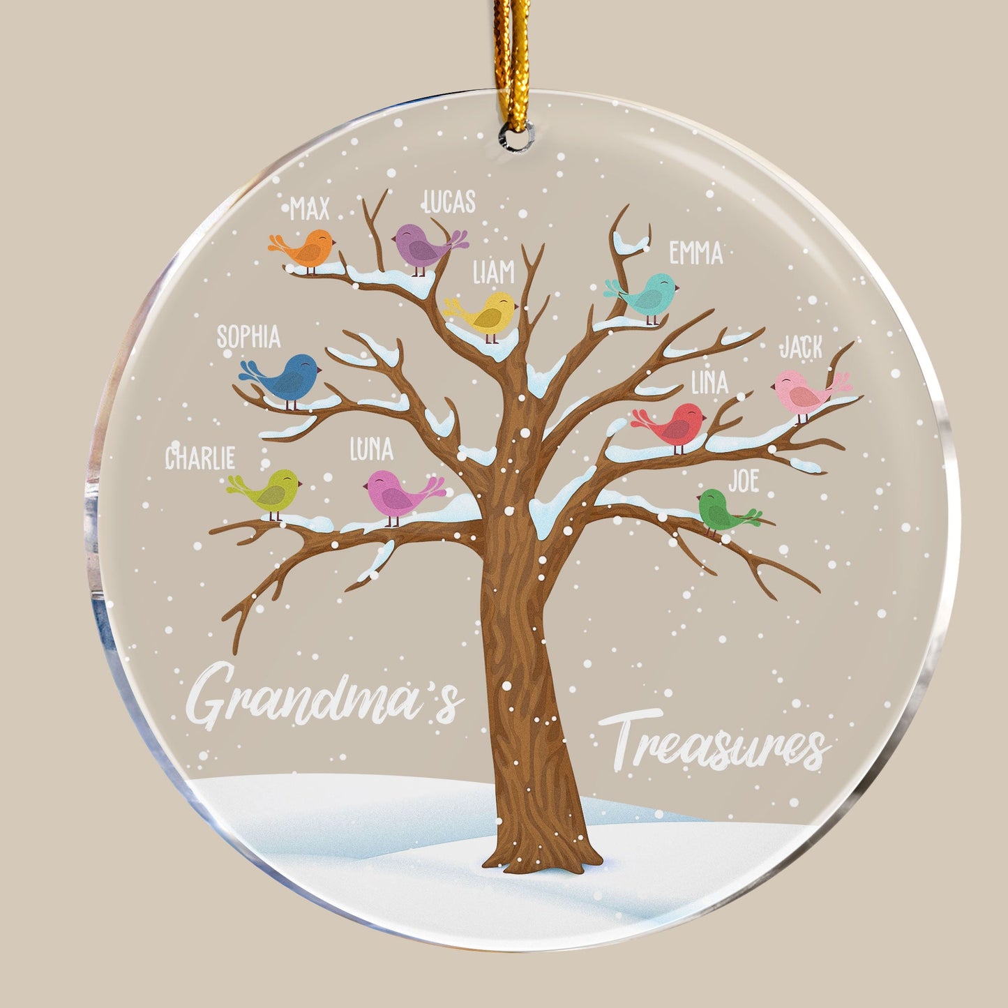 Grandma's Treasures - Personalized Circle Acrylic Ornament