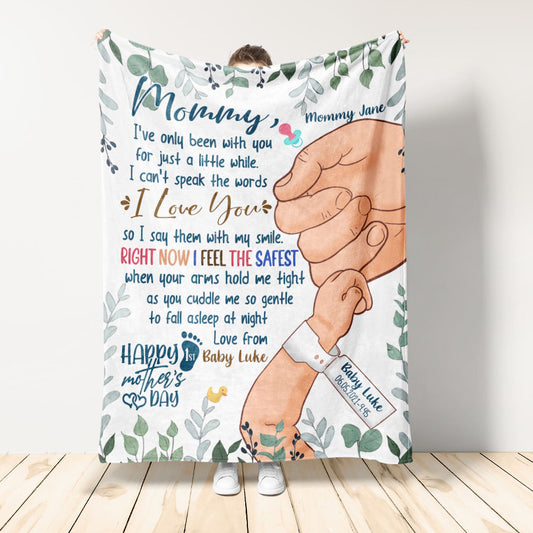 Happy 1st Mothers Day Mommy - Personalized Blanket
