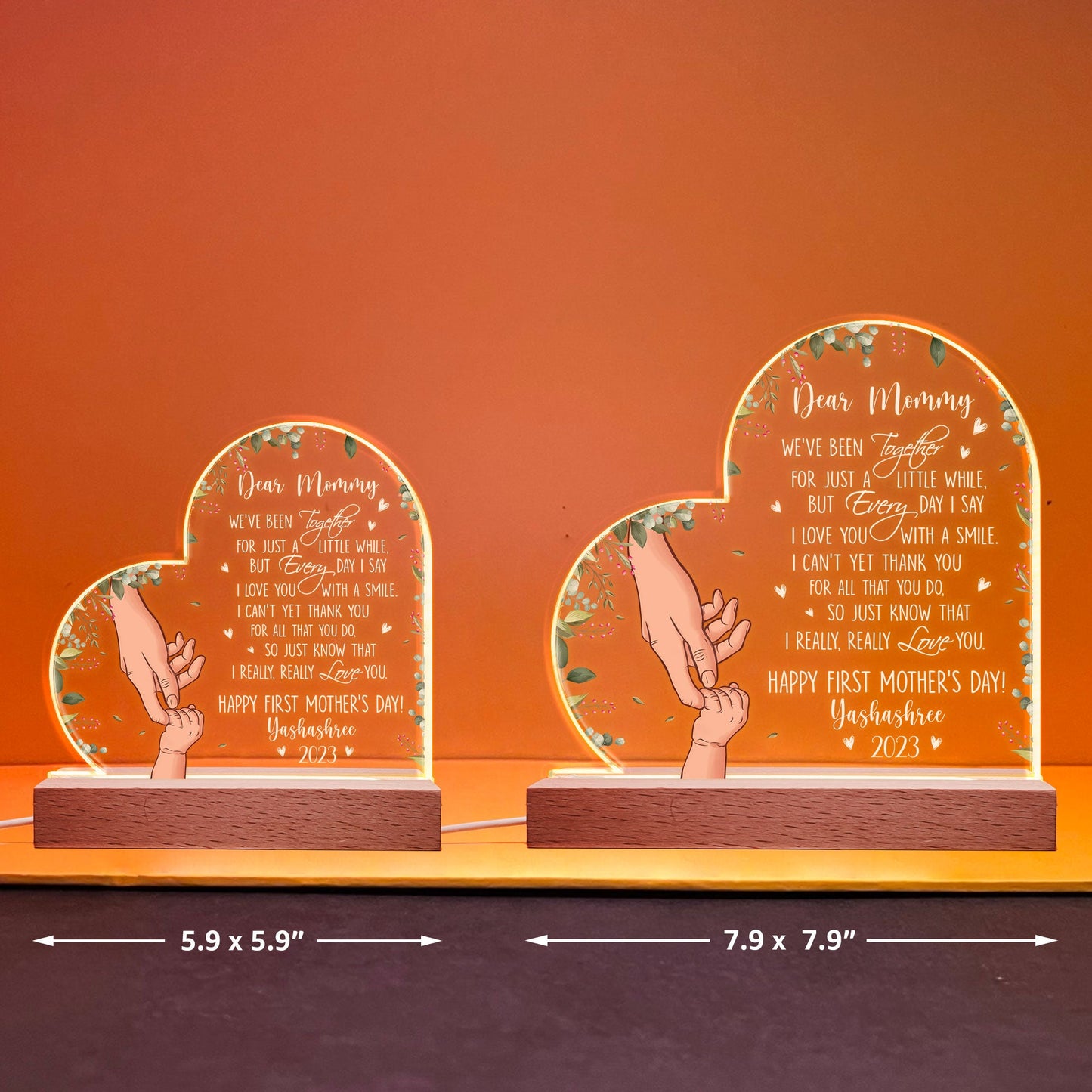 Happy First Mother's Day - Personalized LED Light