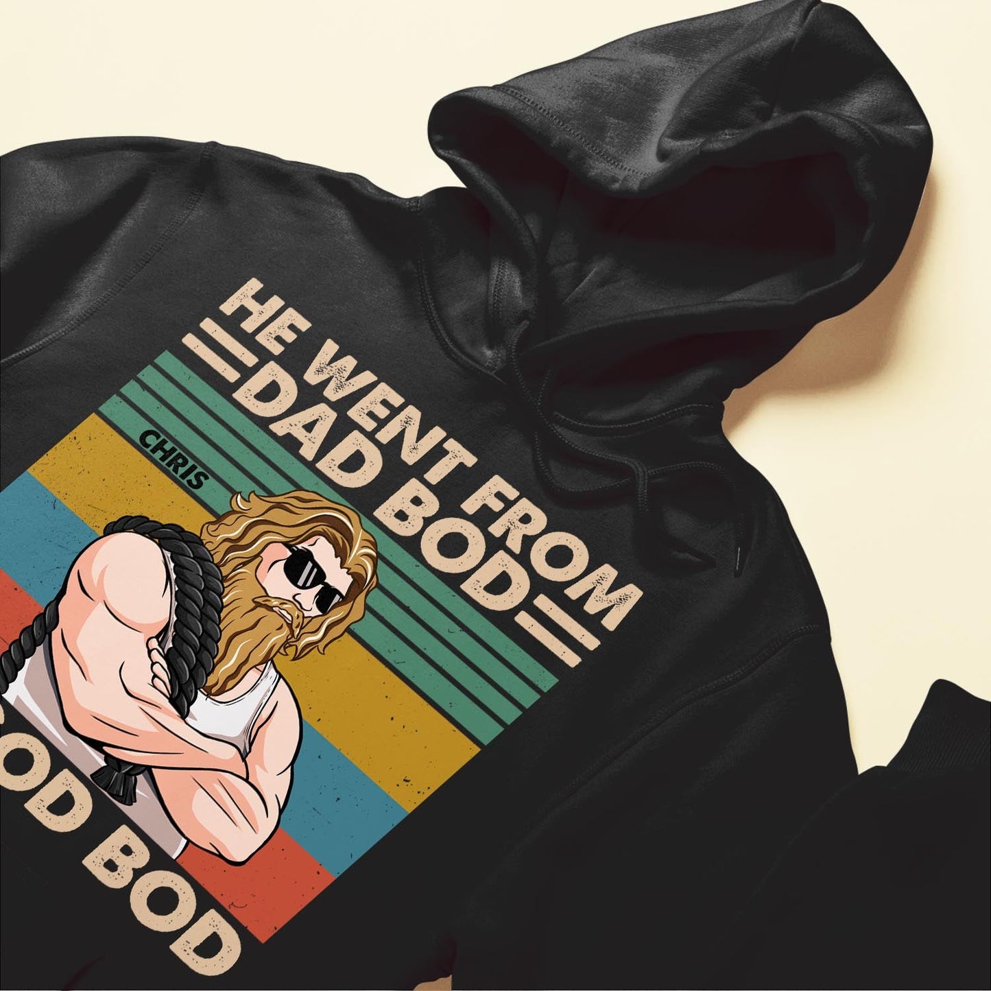 He Went From Dad Bod To God Bod - Personalized Shirt - Father's Day, Birthday, Funny Gift For Dad, Father, Him, Gym Dad, Gym Lover