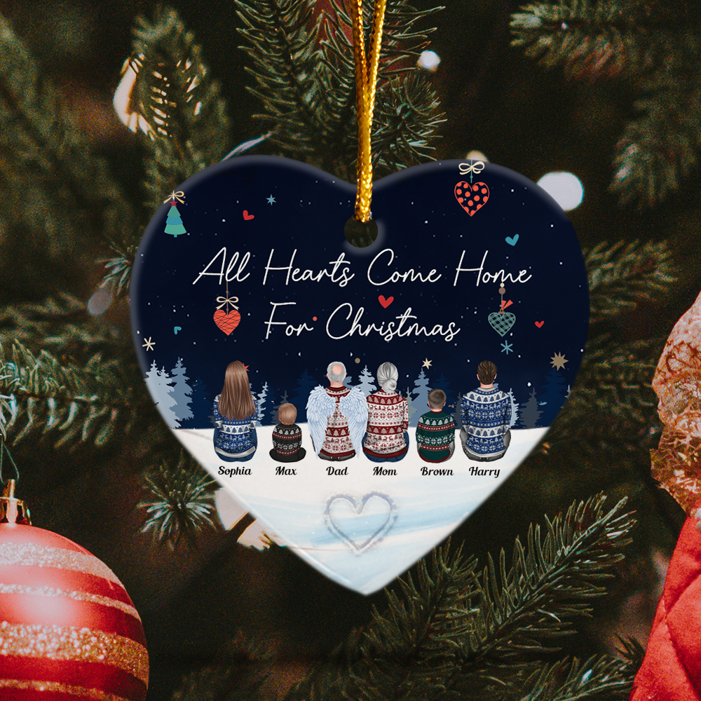 Hearts Come Home - Personalized Heart Shaped Ceramic Ornament