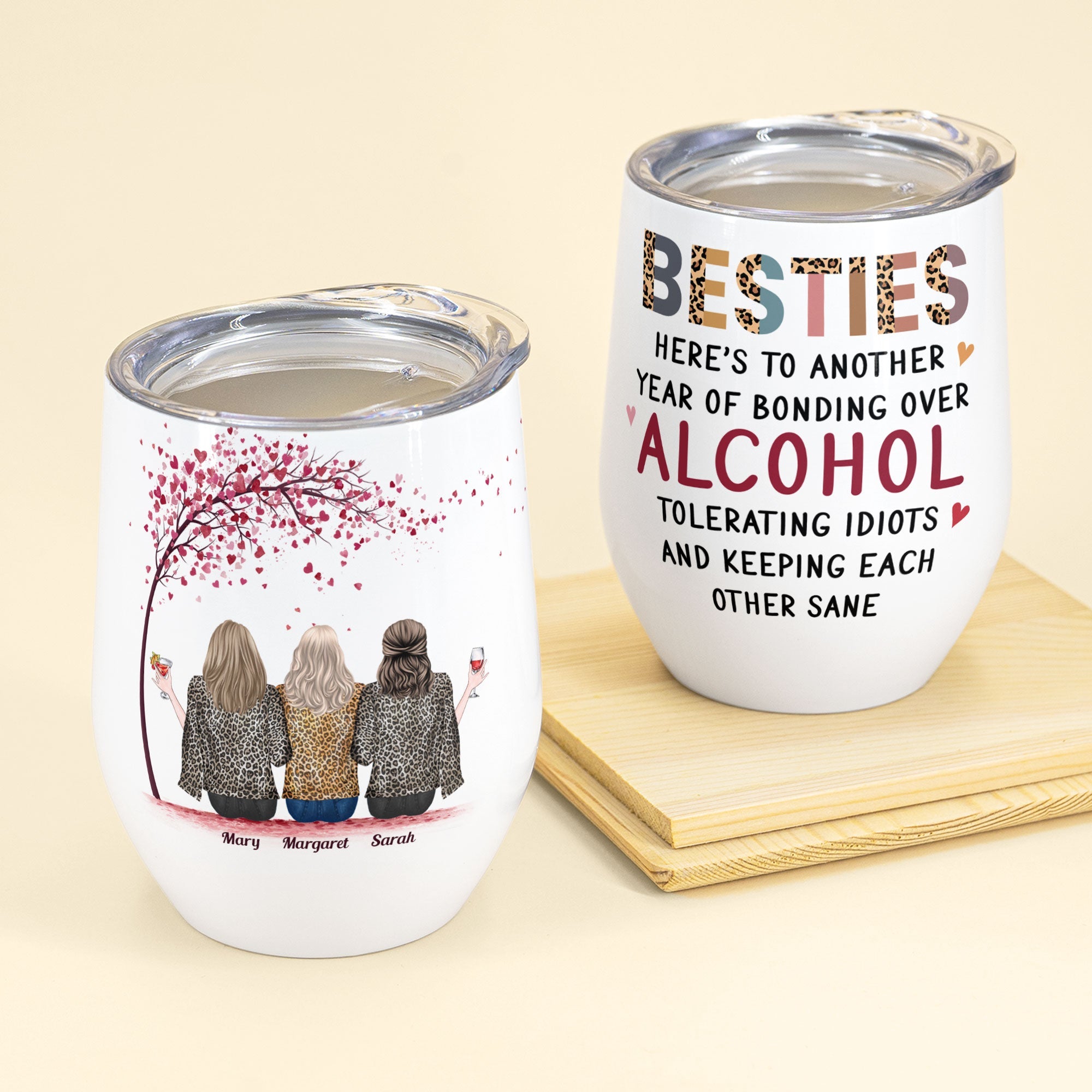 Personalized Christmas Wine Tumbler, Insulated Wine Cup, Christmas Wine Gift