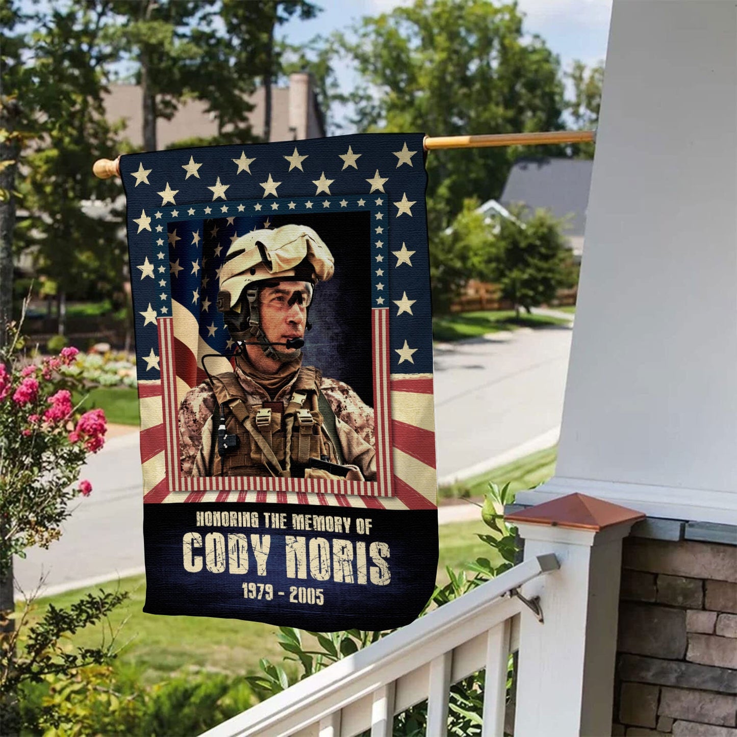 Honoring The Memory Of - Personalized Photo Garden Flag