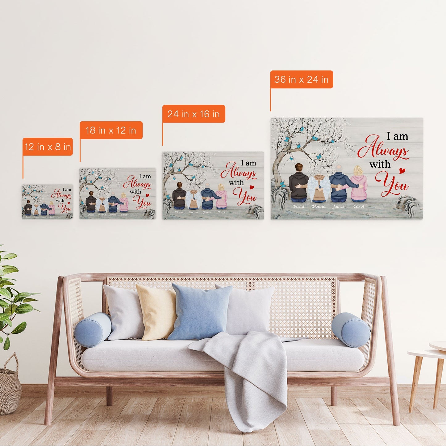 I Am Always With You - Personalized Poster/Wrapped Canvas - Memorial Gift For Family Members