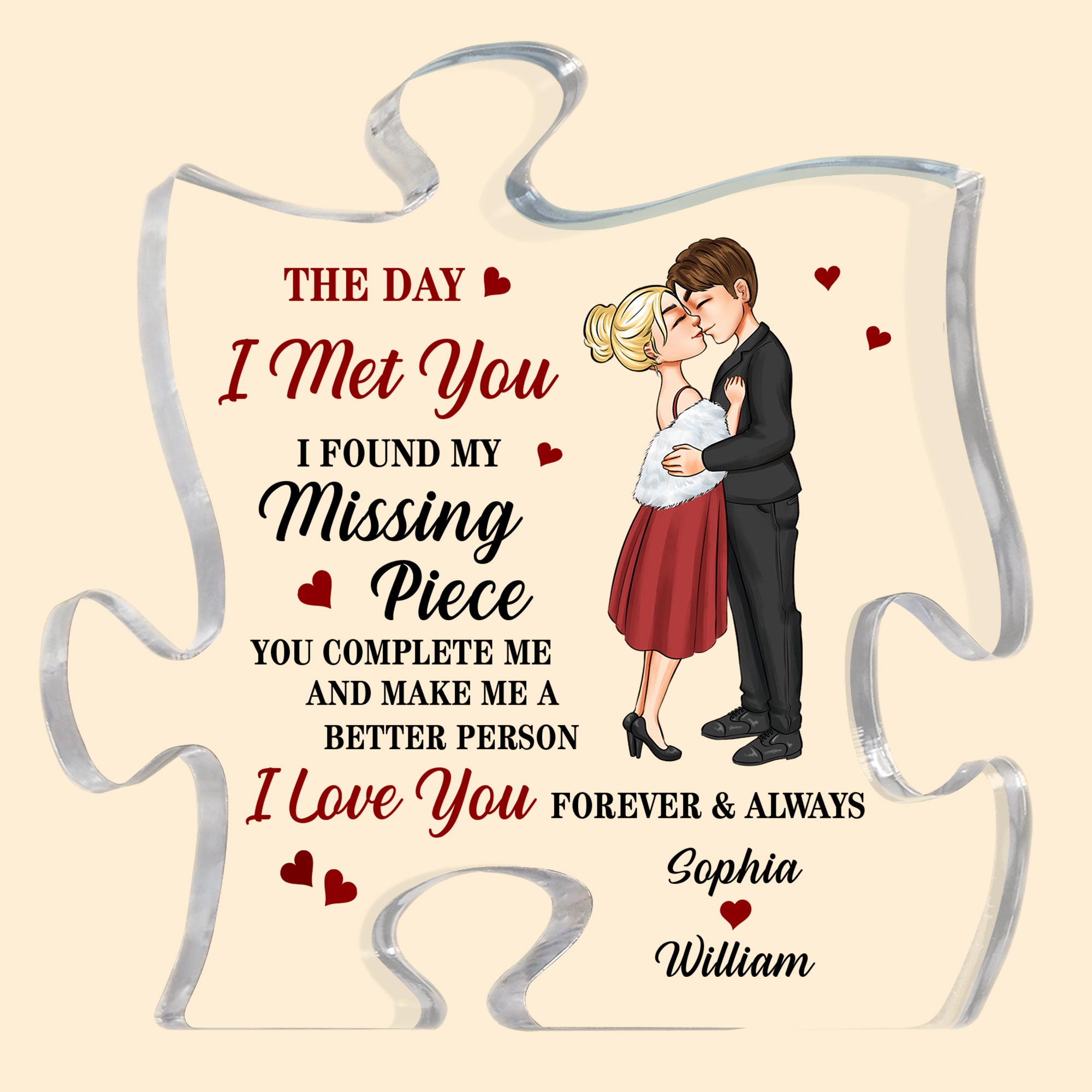 Transparent Plaque - Besties - You are my missing piece (Custom  Puzzle-Shaped Acrylic Plaque)