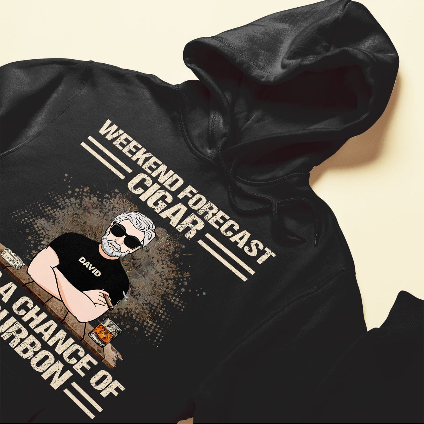 Weekend Forecast Cigar And A Chance Of Bourbon - Personalized Shirt - Father's Day Gift For Daddy, Father, Dad, Papa