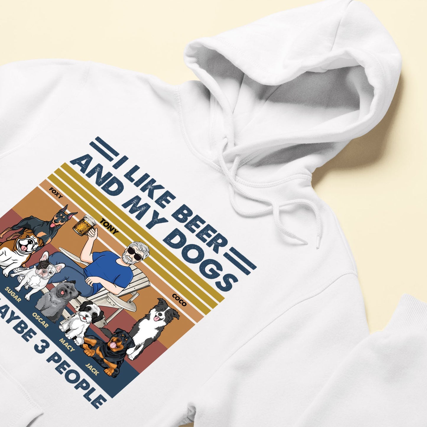 I Like Beer My Dogs & 3 People - Personalized Vintage Shirt - Birthday, Father's Day Gift For Dog Dad, Dog Lover