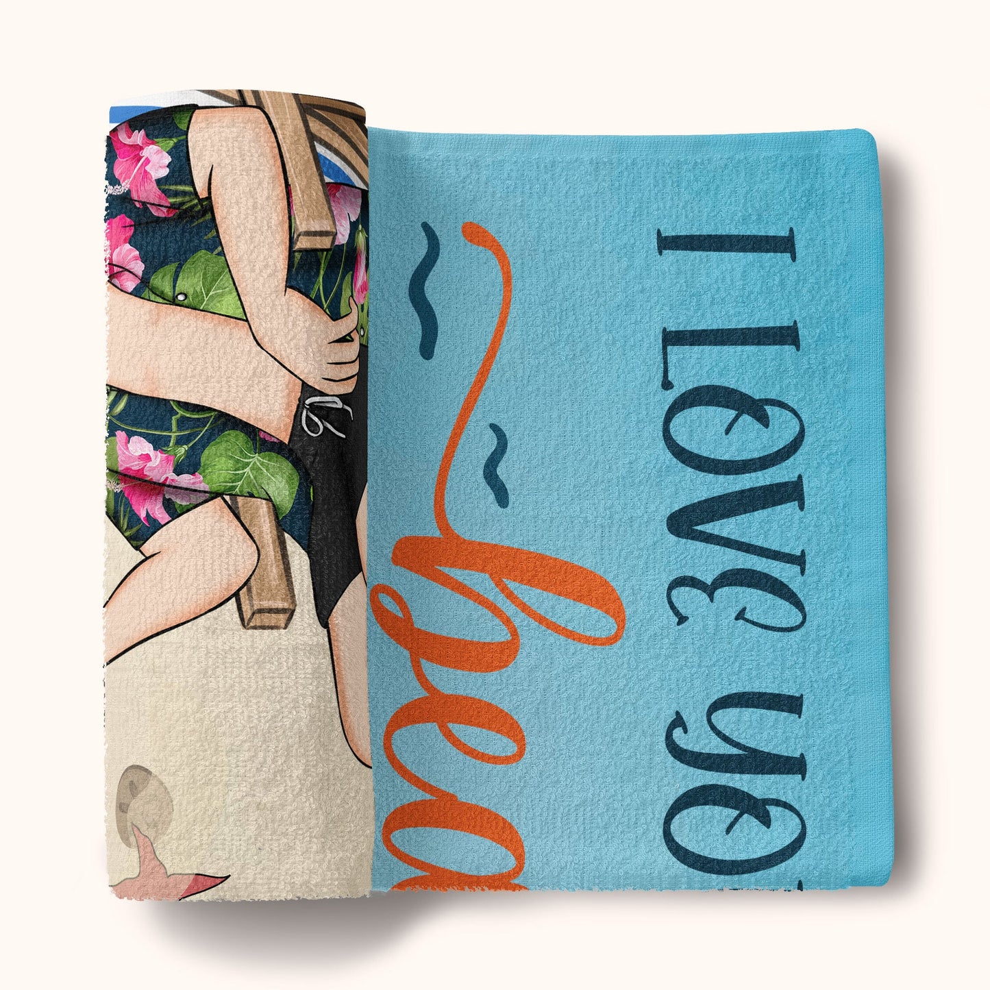I Love You To The Beach & Back - Personalized Beach Towel