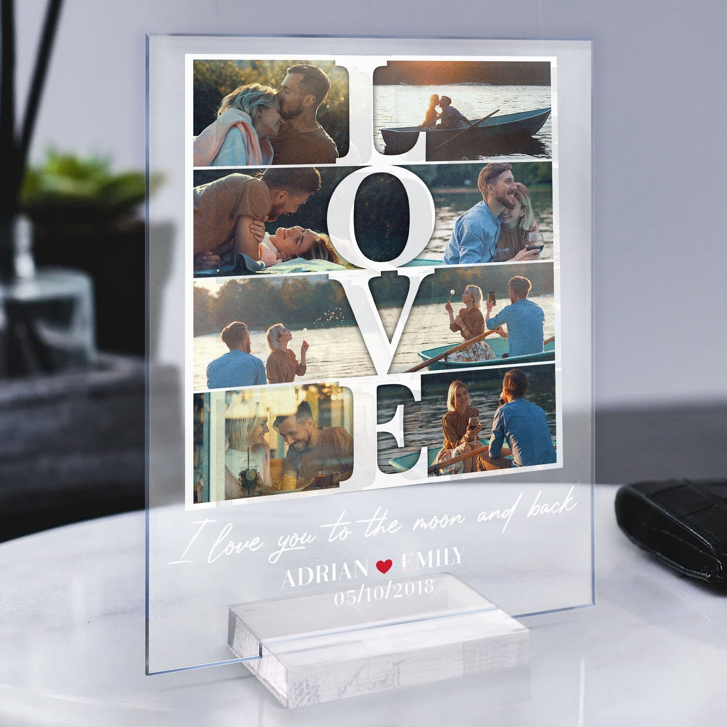 I Love You To The Moon And Back - Personalized Acrylic Photo Plaque