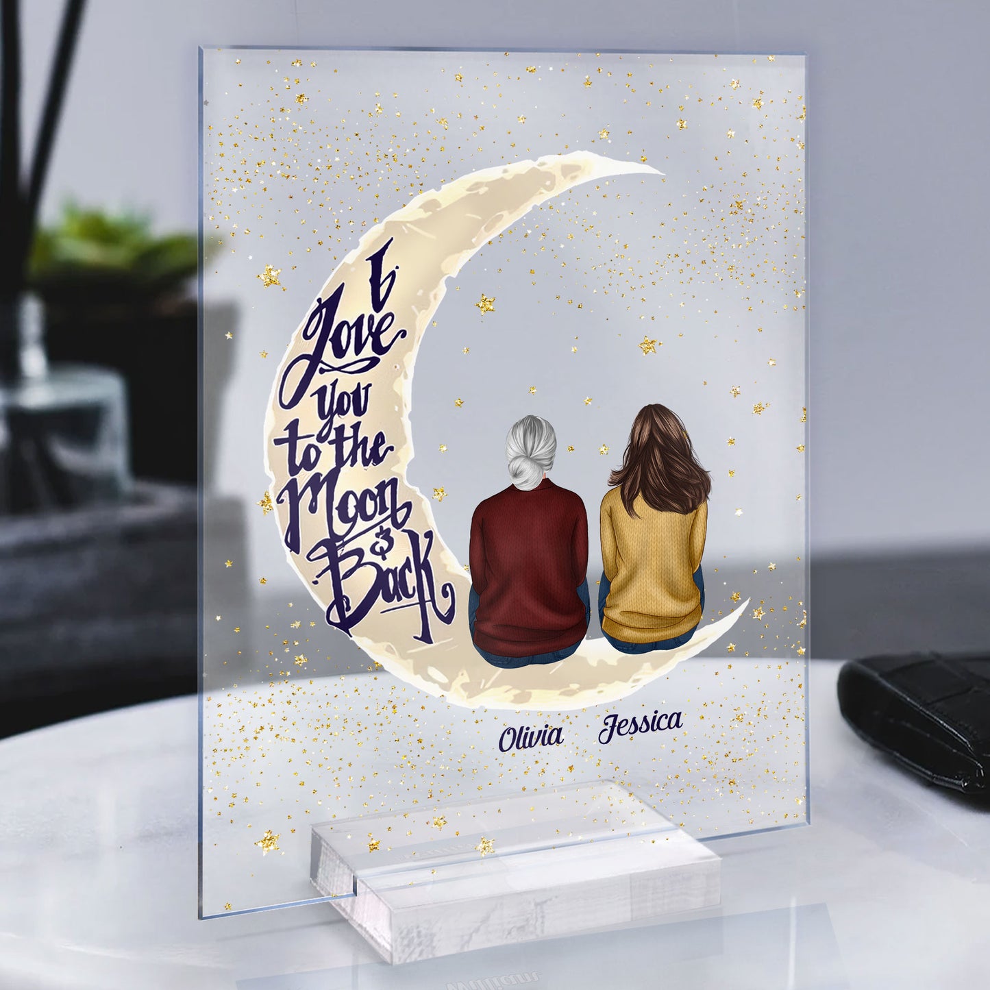 I Love You To The Moon And Back - Personalized Acrylic Plaque
