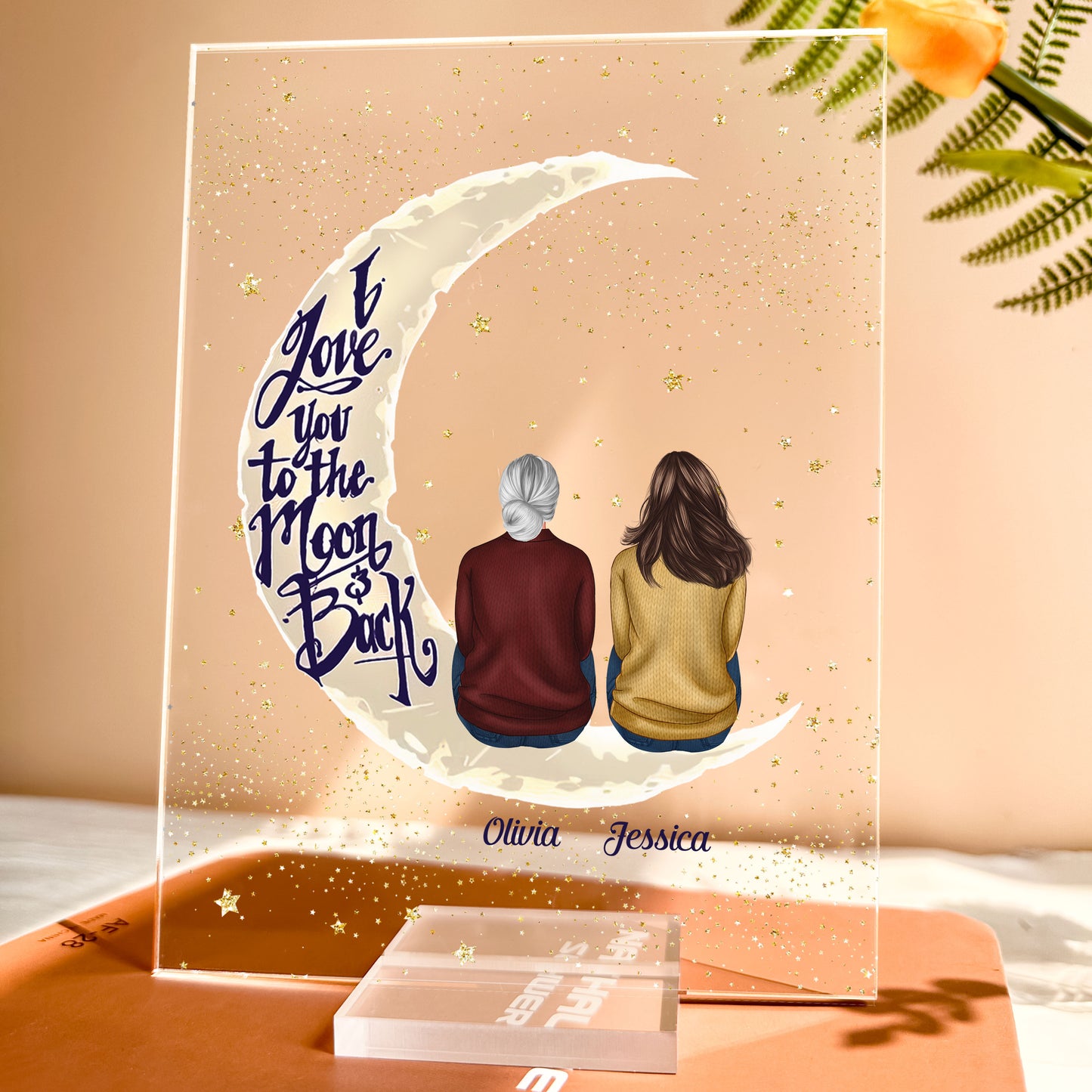 I Love You To The Moon And Back - Personalized Acrylic Plaque