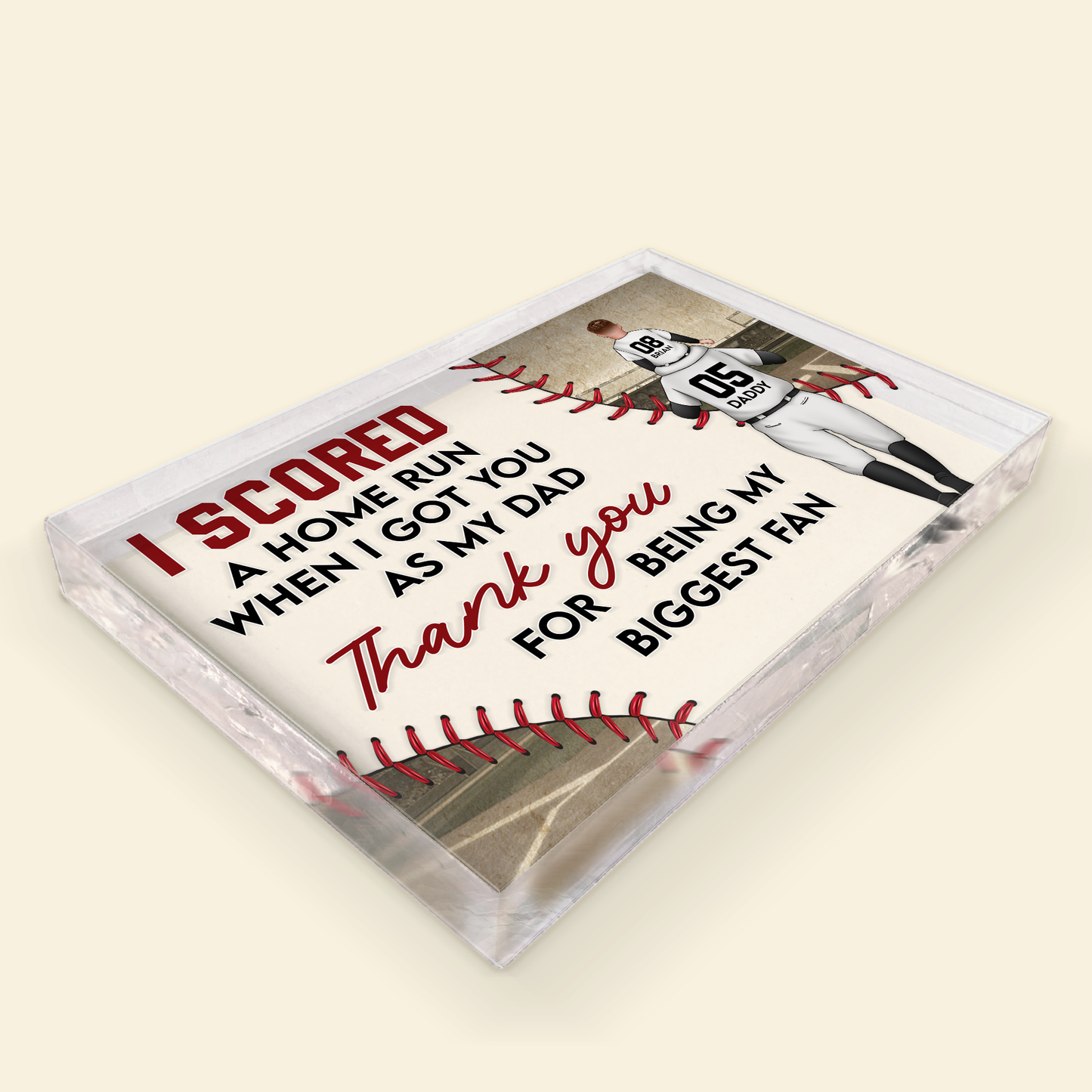 I Scored A Home Run - Personalized Rectangle Acrylic Plaque