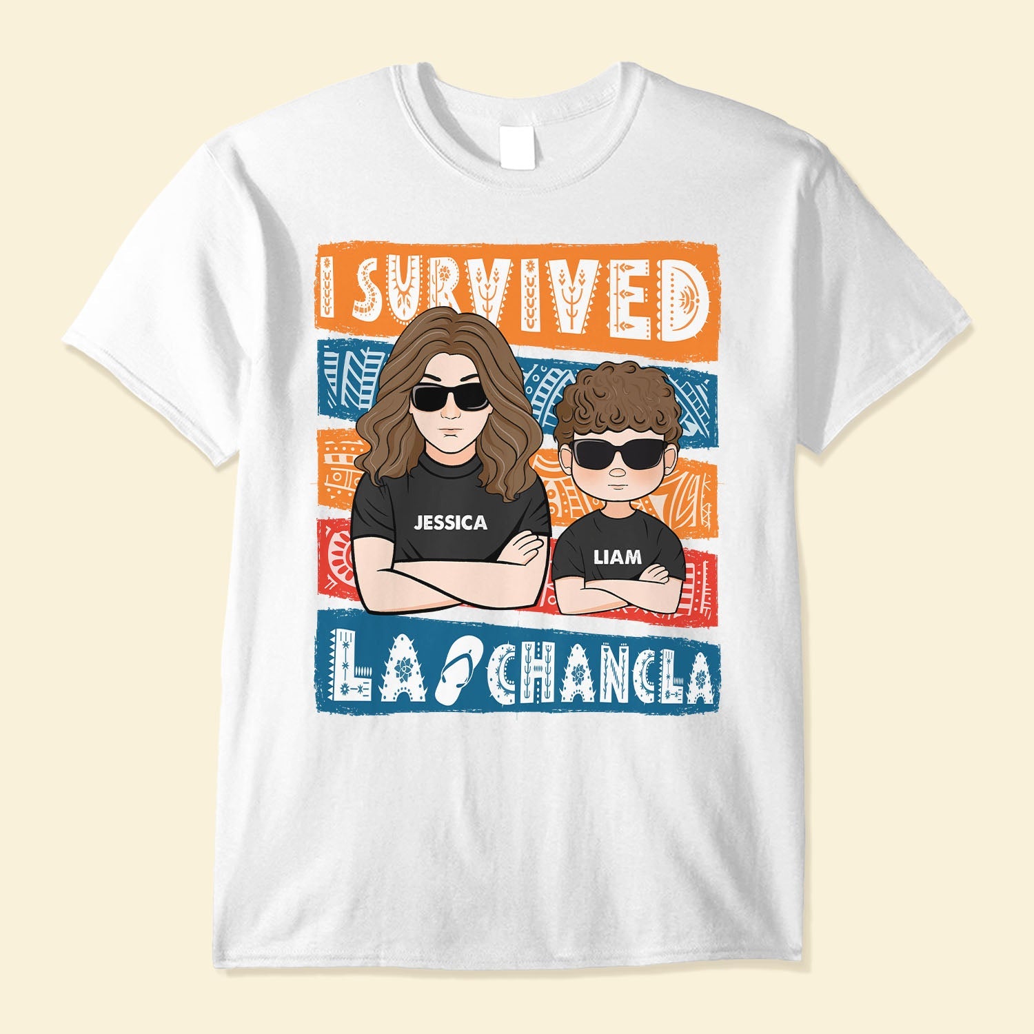 Funny Mexican La Chancla Survivor Spanish Mom Jokes Humor Kids T-Shirt