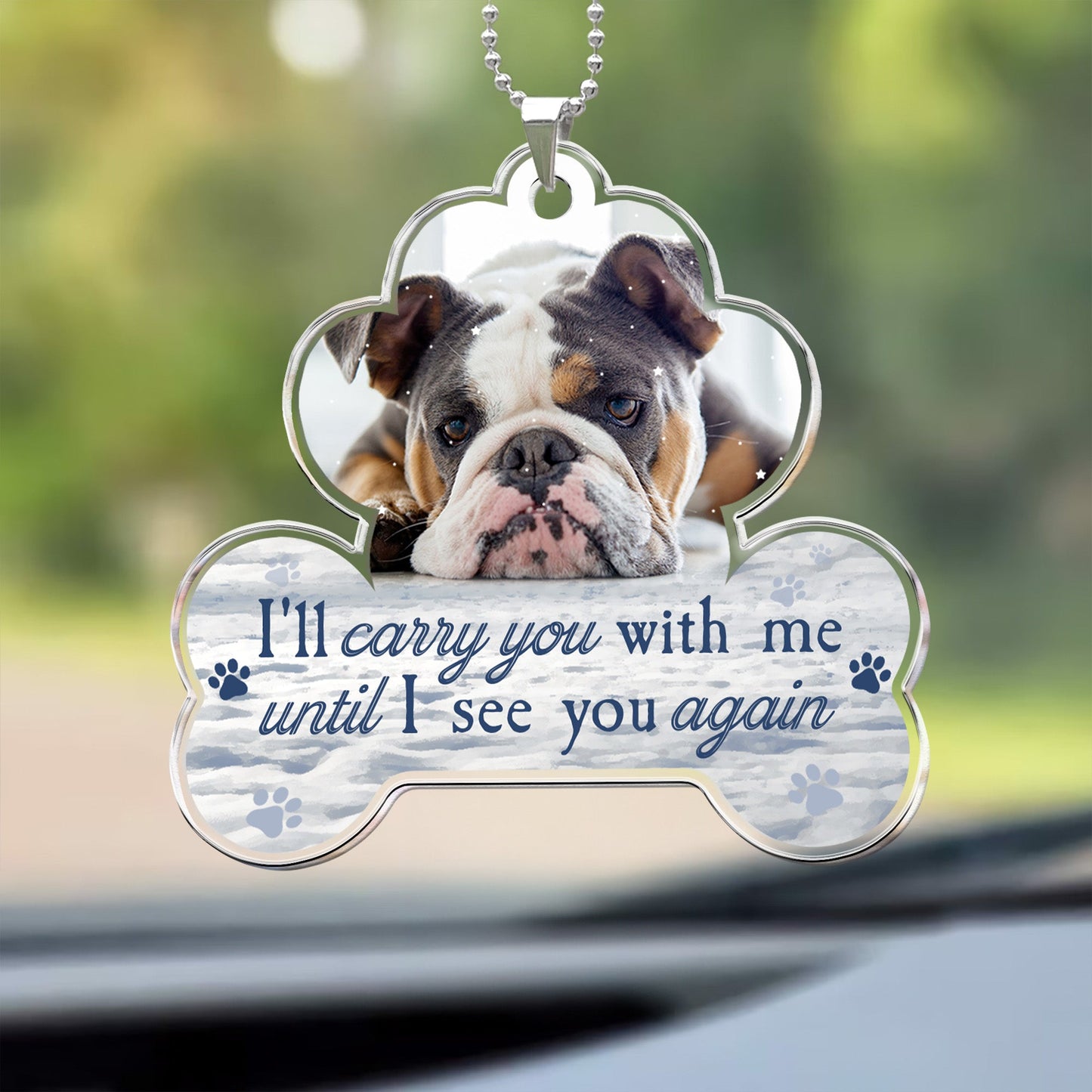 I'll Carry You With Me Forever - Personalized Photo Rear View Mirror Accessory