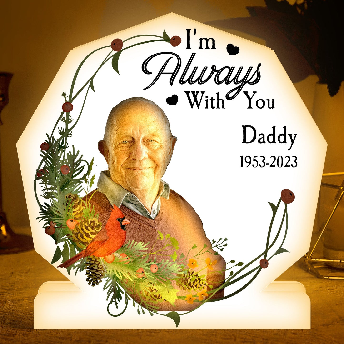 I'm Always With You Memorial Light - Personalized Photo Light Box