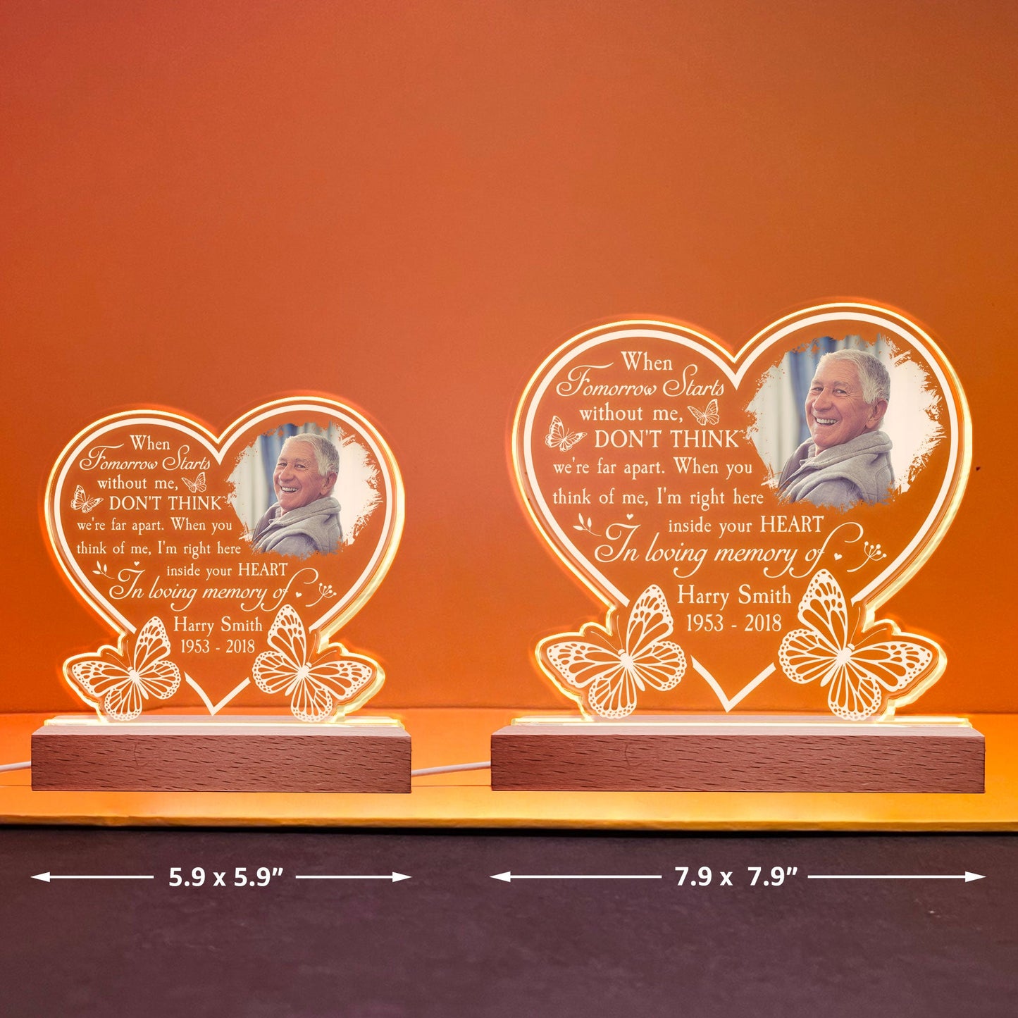 I'm Right Here Inside Your Heart - Personalized Photo LED Light