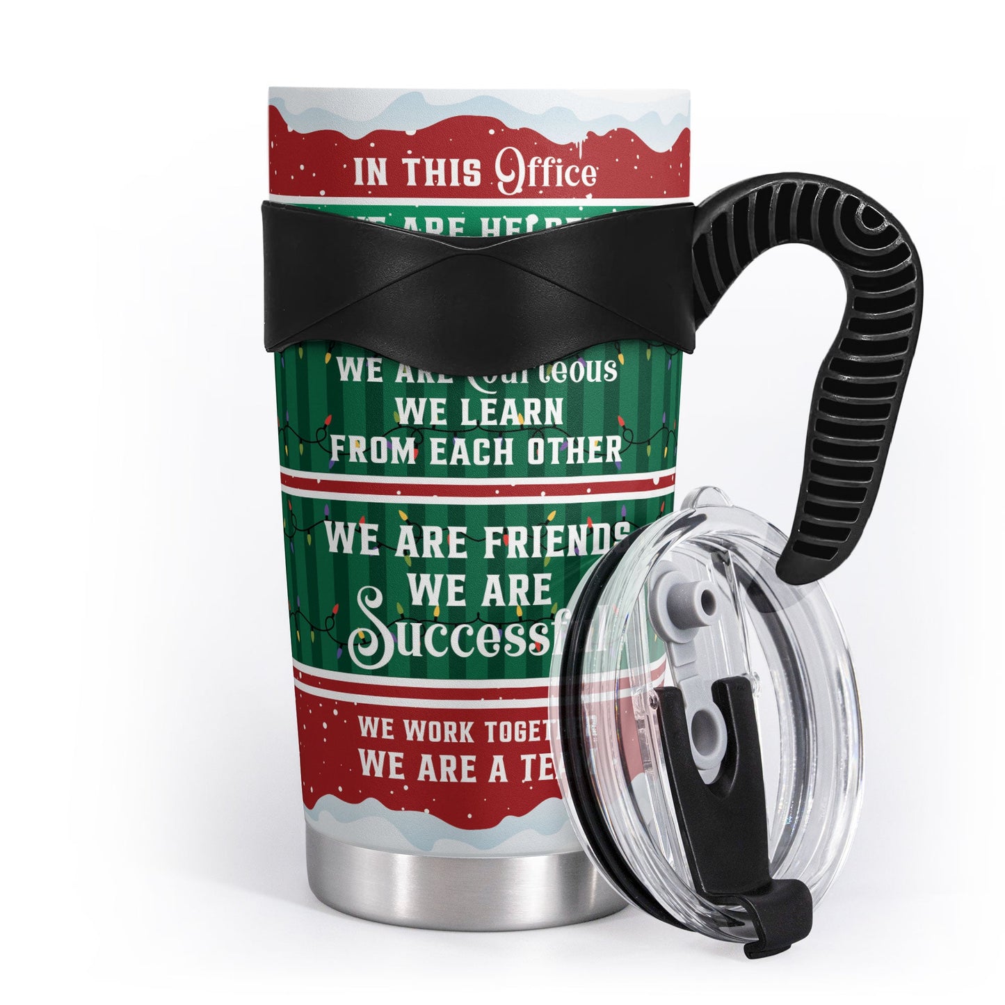 In This Office We Are A Team (Christmas Version) - Personalized Tumbler Cup