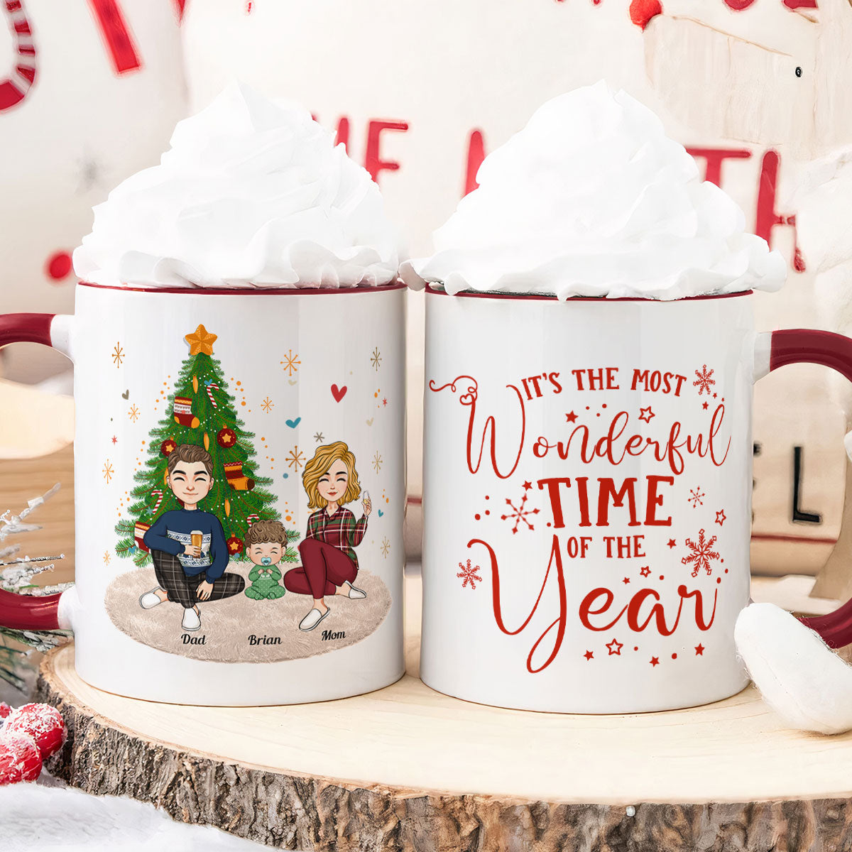 It's The Most Wonderful Time Of The Year - Personalized Accent Mug