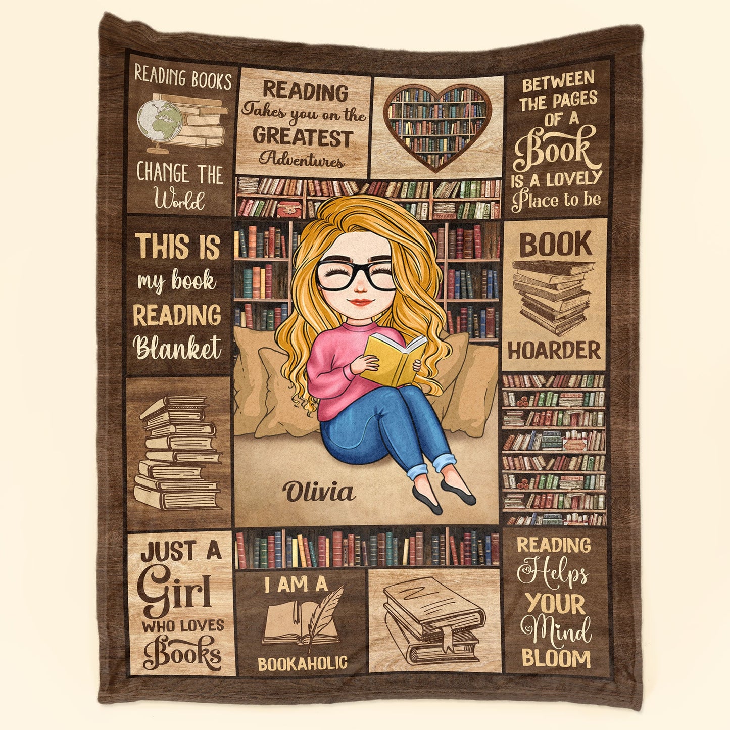 Just A Girl Who Loves Books - Personalized Blanket - Christmas Gift For Daughter