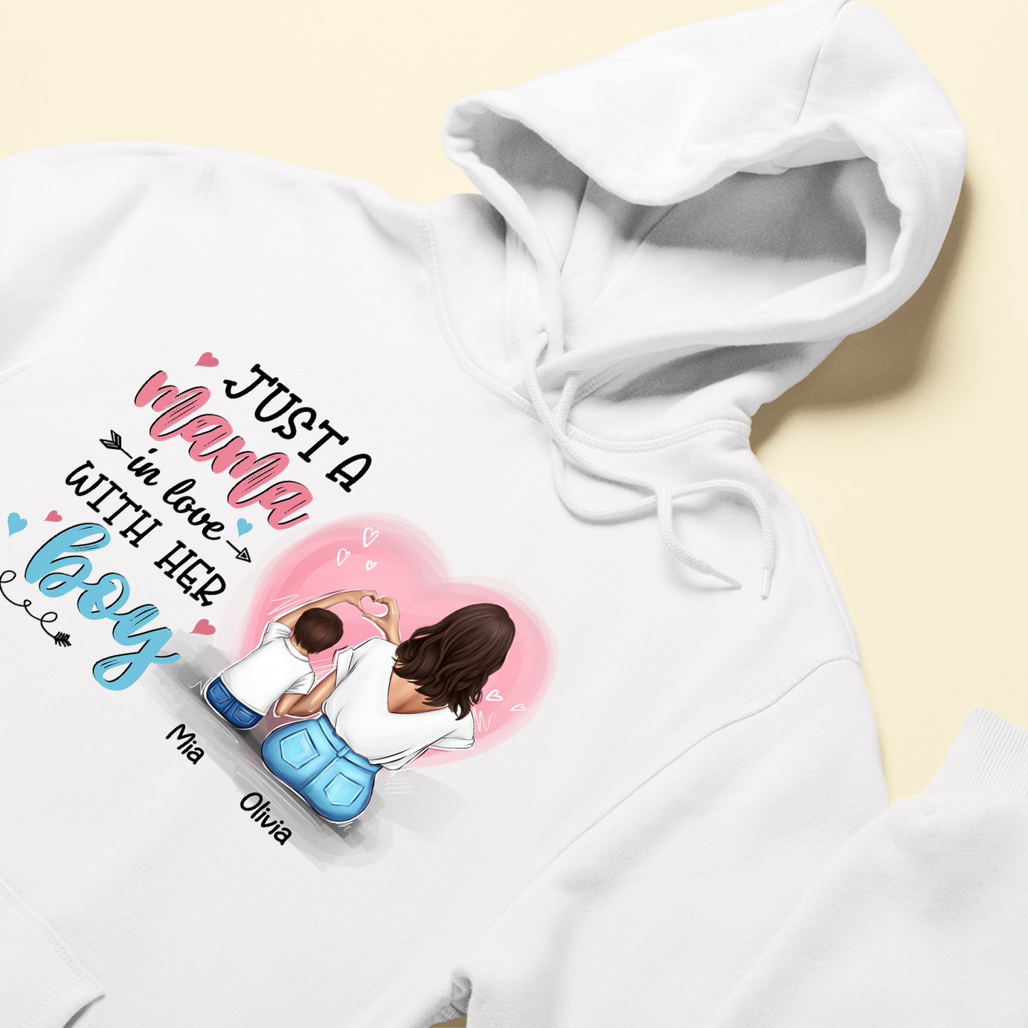 Just A Mama In Love With Her Boy, Girl - Personalized Shirt - Birthday, Mother's DayGift For Mom, Mother, Mama
