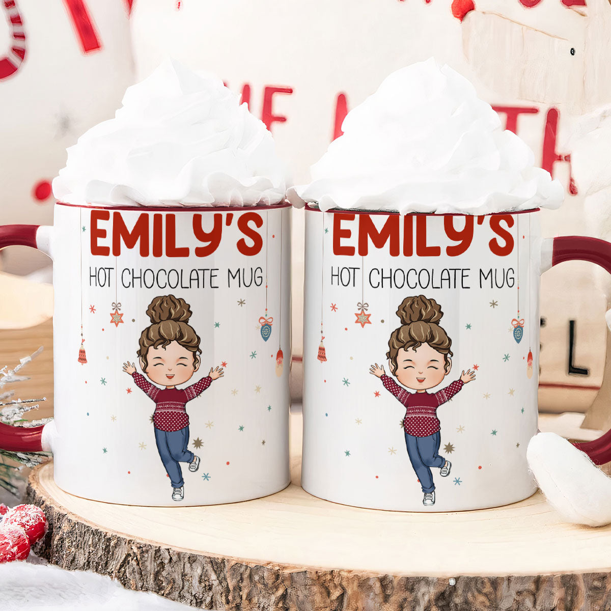 Kid's Hot Chocolate Christmas Mug - Personalized Accent Mug