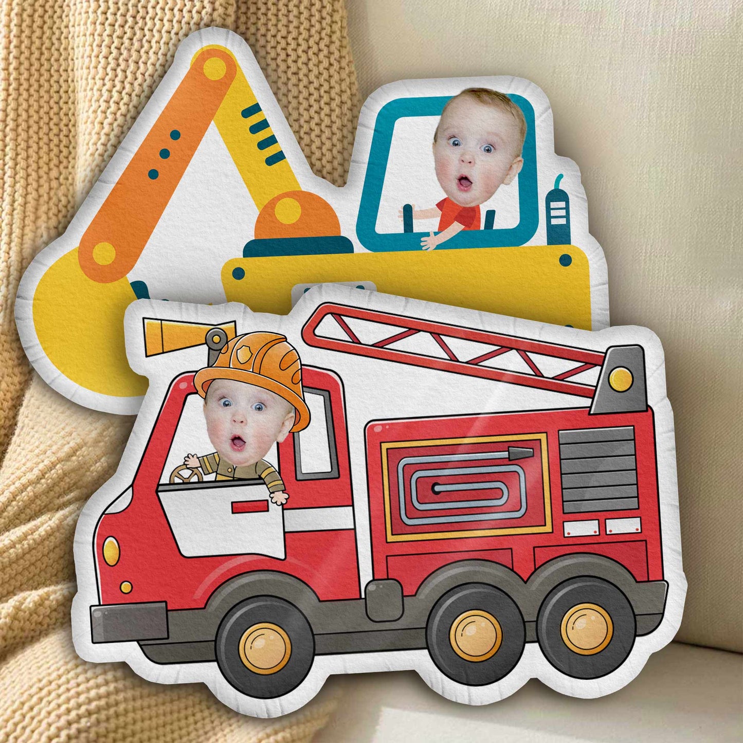 Kids Riding Vehicle - Personalized Photo Custom Shaped Pillow