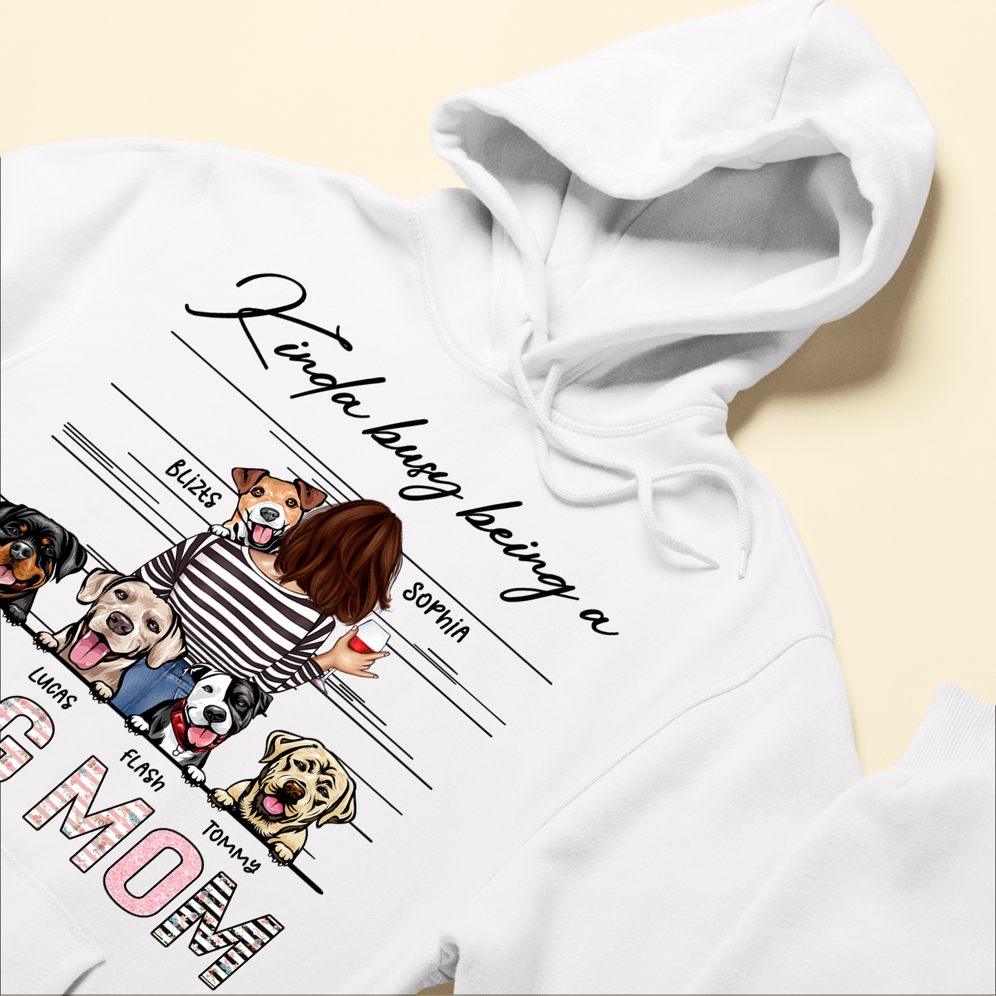 Kinda Busy Being A Dog Mom - Personalized Shirt - Mother's Day, Birthday, Funny Gift For Dog & Cat Mom, Dog & Cat Lover