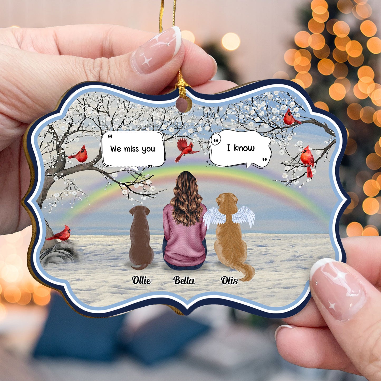 Letter From Pets In Heaven - Personalized Christmas Wooden Card With Pop Out Ornament - Christmas Memorial Gift For Her, Him, Pet Lovers