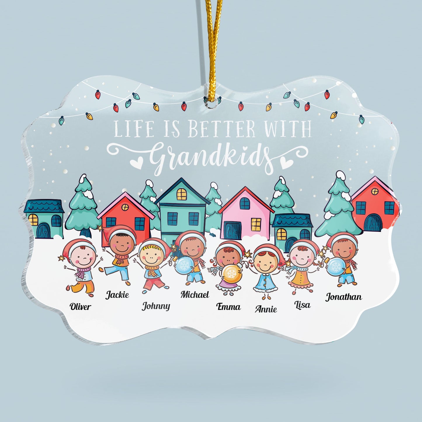 Life Is Better With Grandkids - Personalized Acrylic Ornament - Christmas, New Year Gift For Grandkids, Grandparents