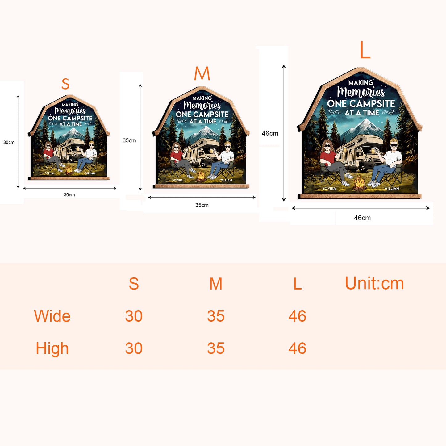 Making Memories One Campsite At A Time - Personalized Custom Shaped Wood Sign