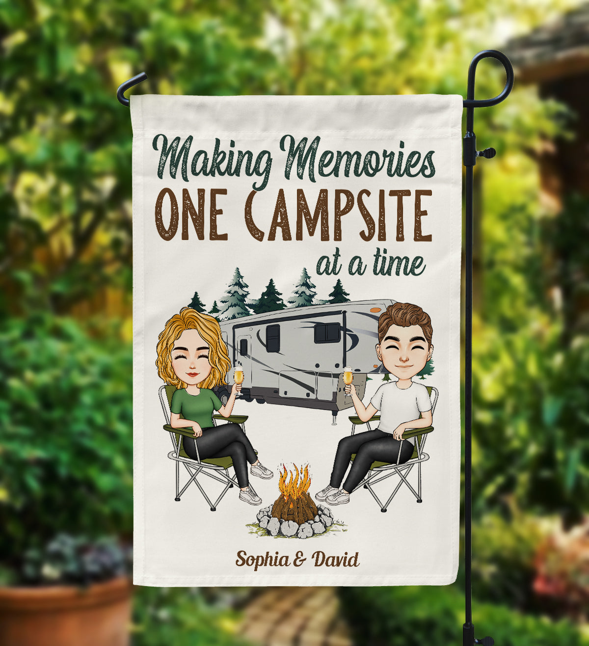 Making Memories One Campsite At A Time - Personalized Flag
