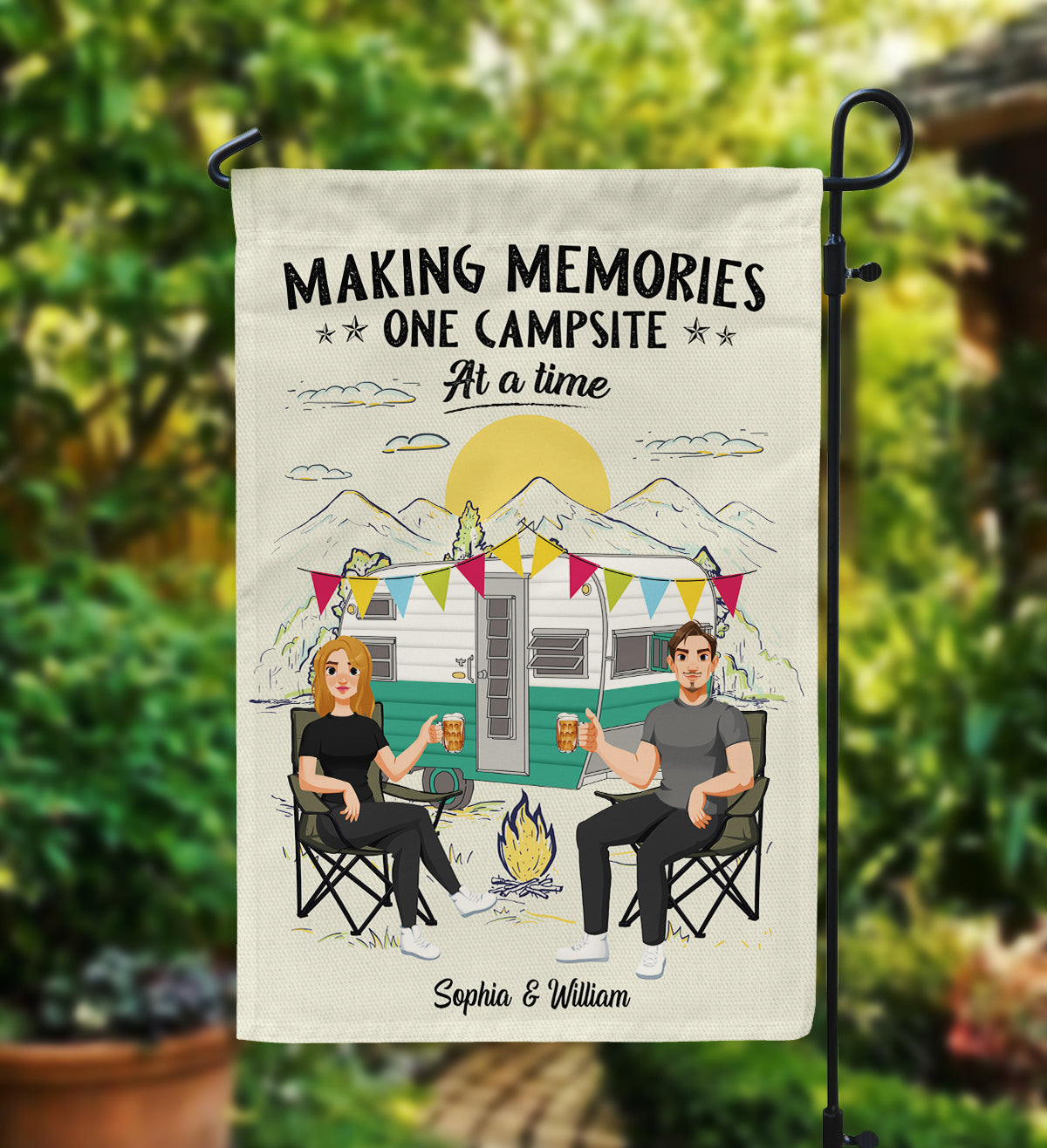 Making Memories One Campsite At A Time - Personalized Garden Flag